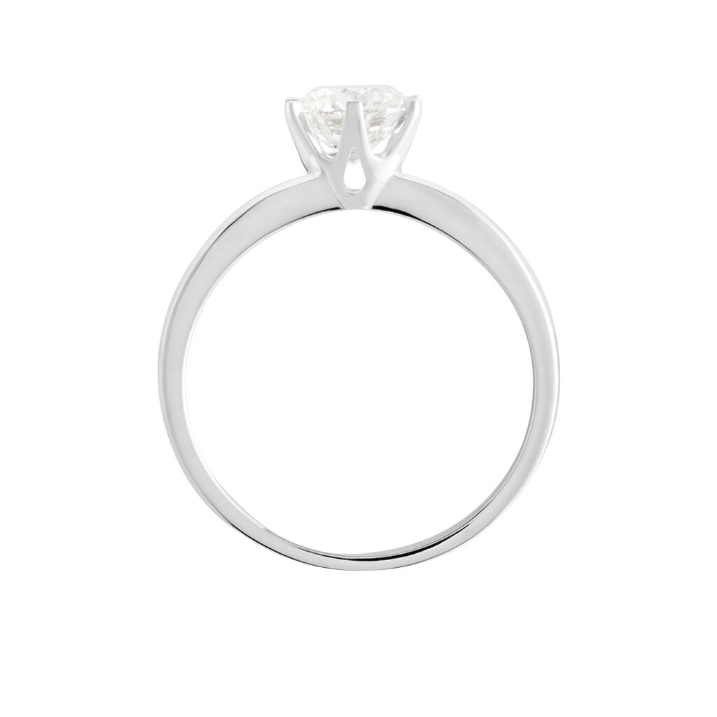 Bague Solitaire Natalia Or Blanc Diamant Synthetique