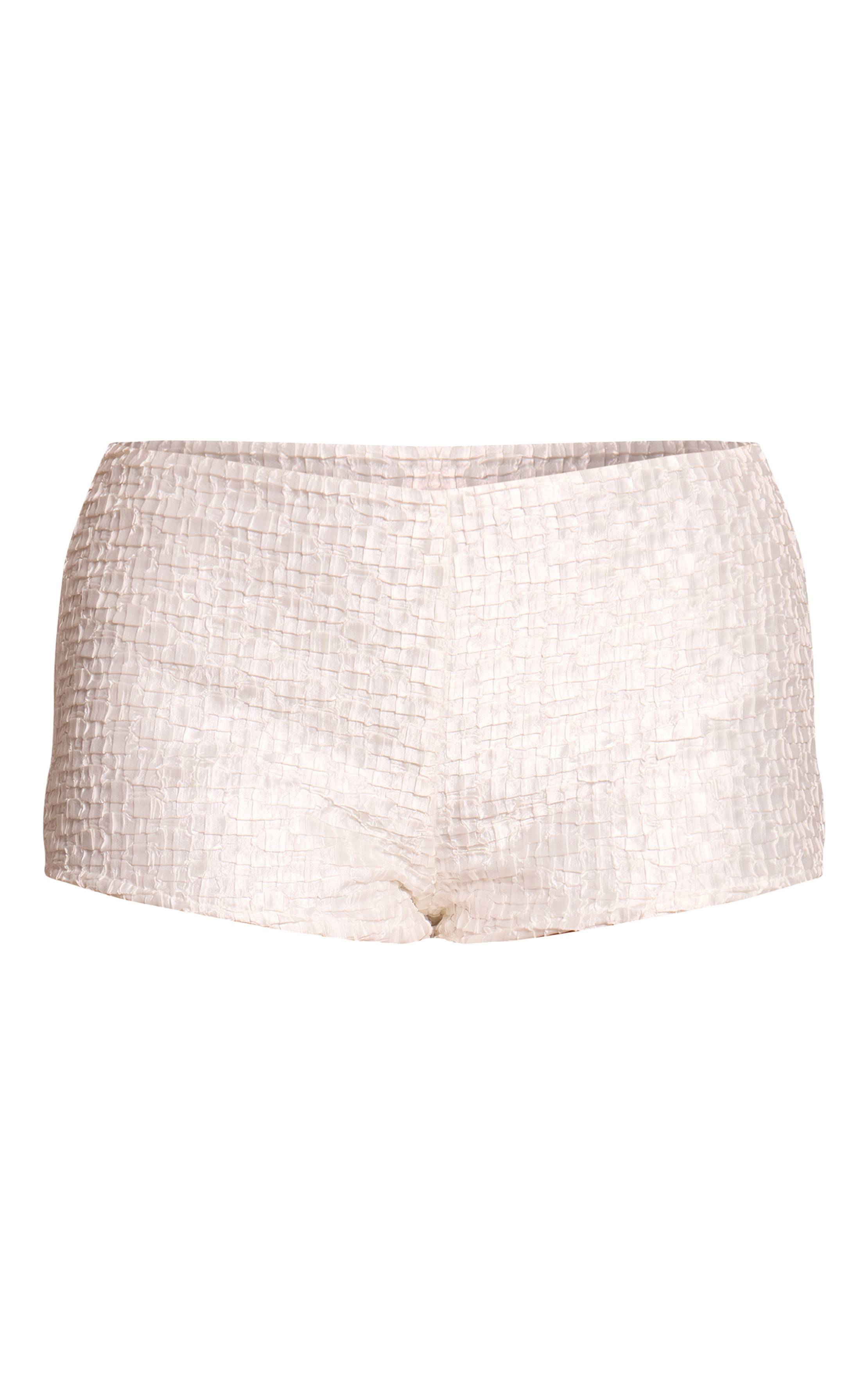 Blanc Short Satiné Texturé