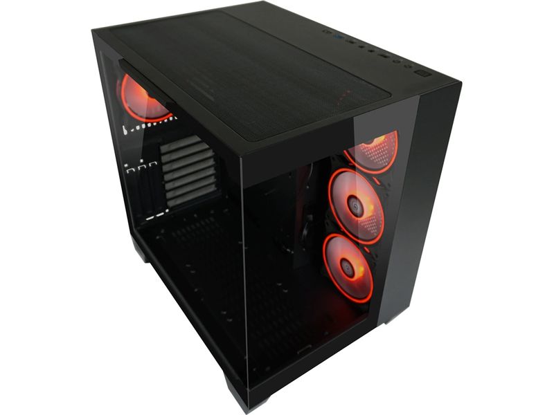 LC-Power PC-Gehäuse Gaming 809B Dark Storm_X Midi-Tower-Gaming-Gehäuse mit Seitenfenster