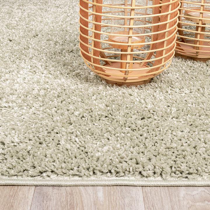 Rond hoogpolig vloerkleed - Lofty Mint