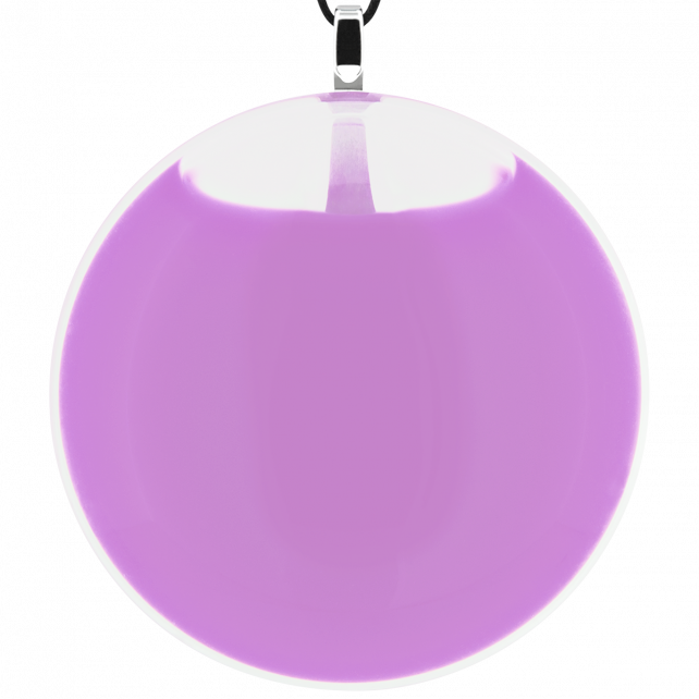 Pendentif en verre soufflé - Galet Giga Milk