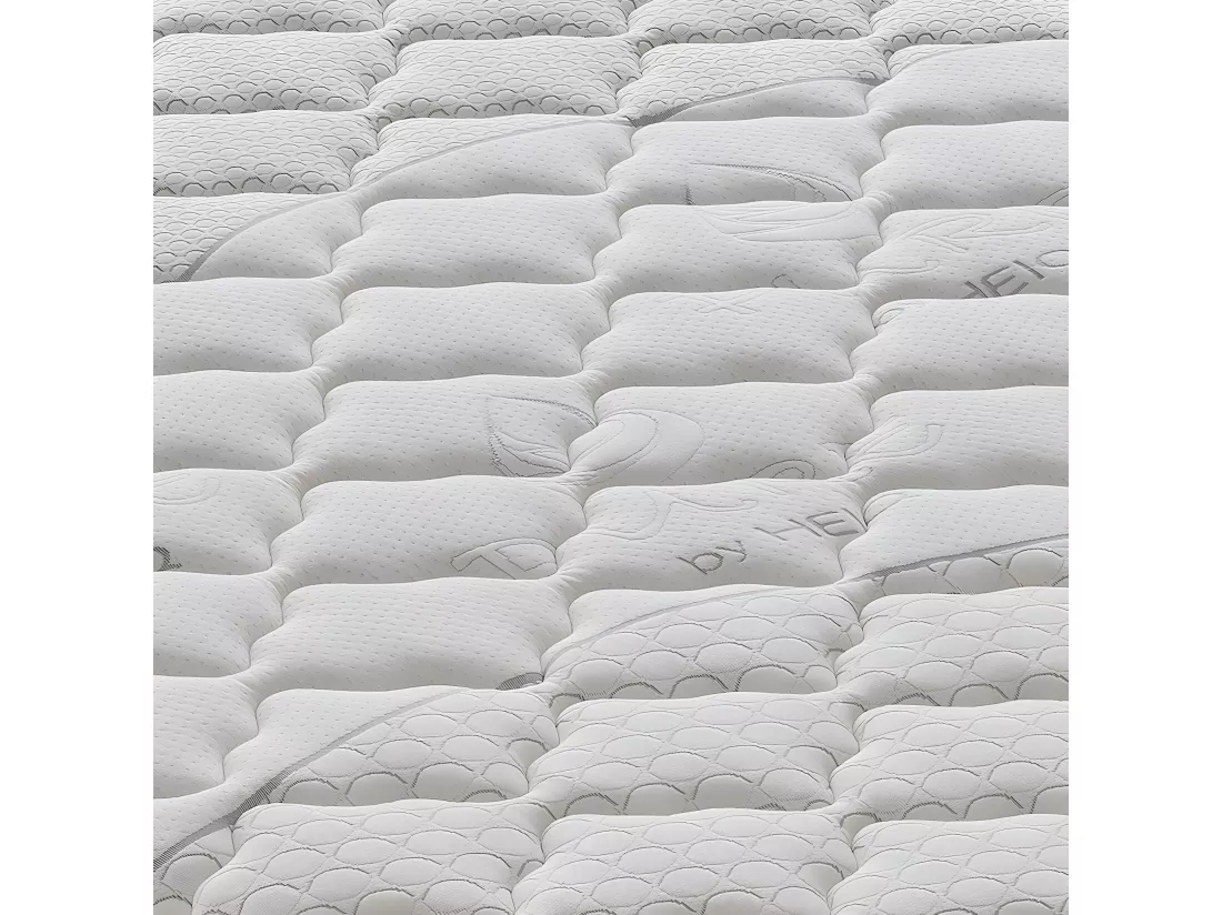 Matelas à ressorts ensachés et à mémoire de forme - 9 zones différenciées - déhoussable - hauteur 25 cm 100x190 cm