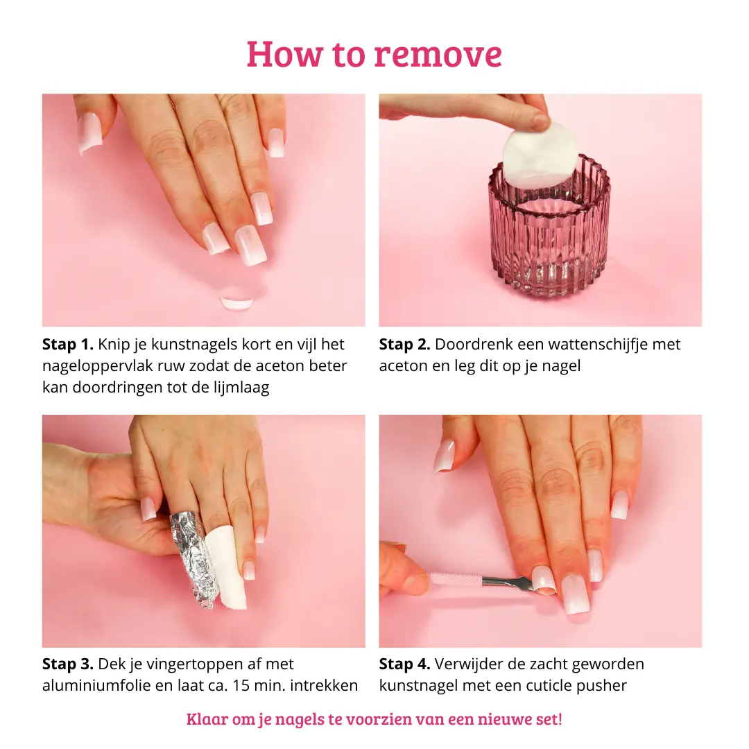 Press On French Nails Metallic Pearlescent