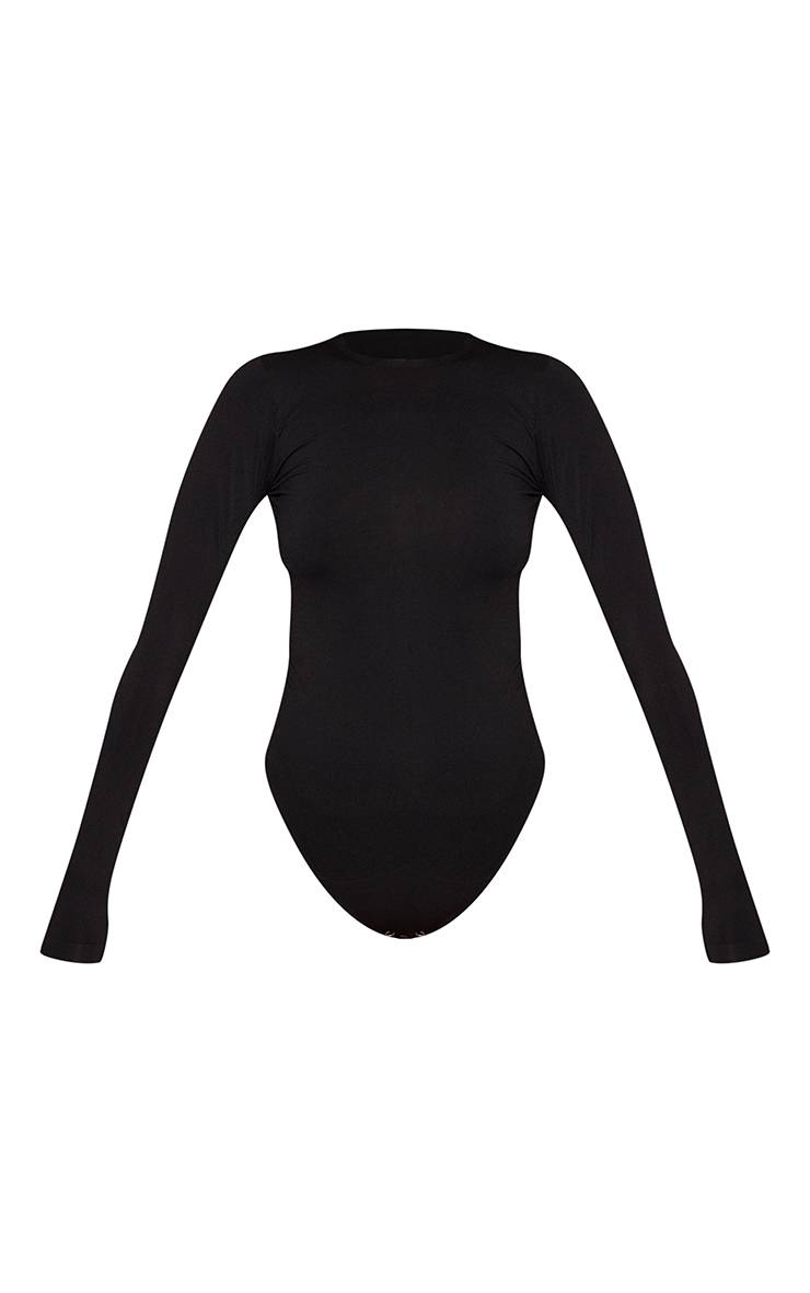 Noir Body Sans Couture À Manches Longues