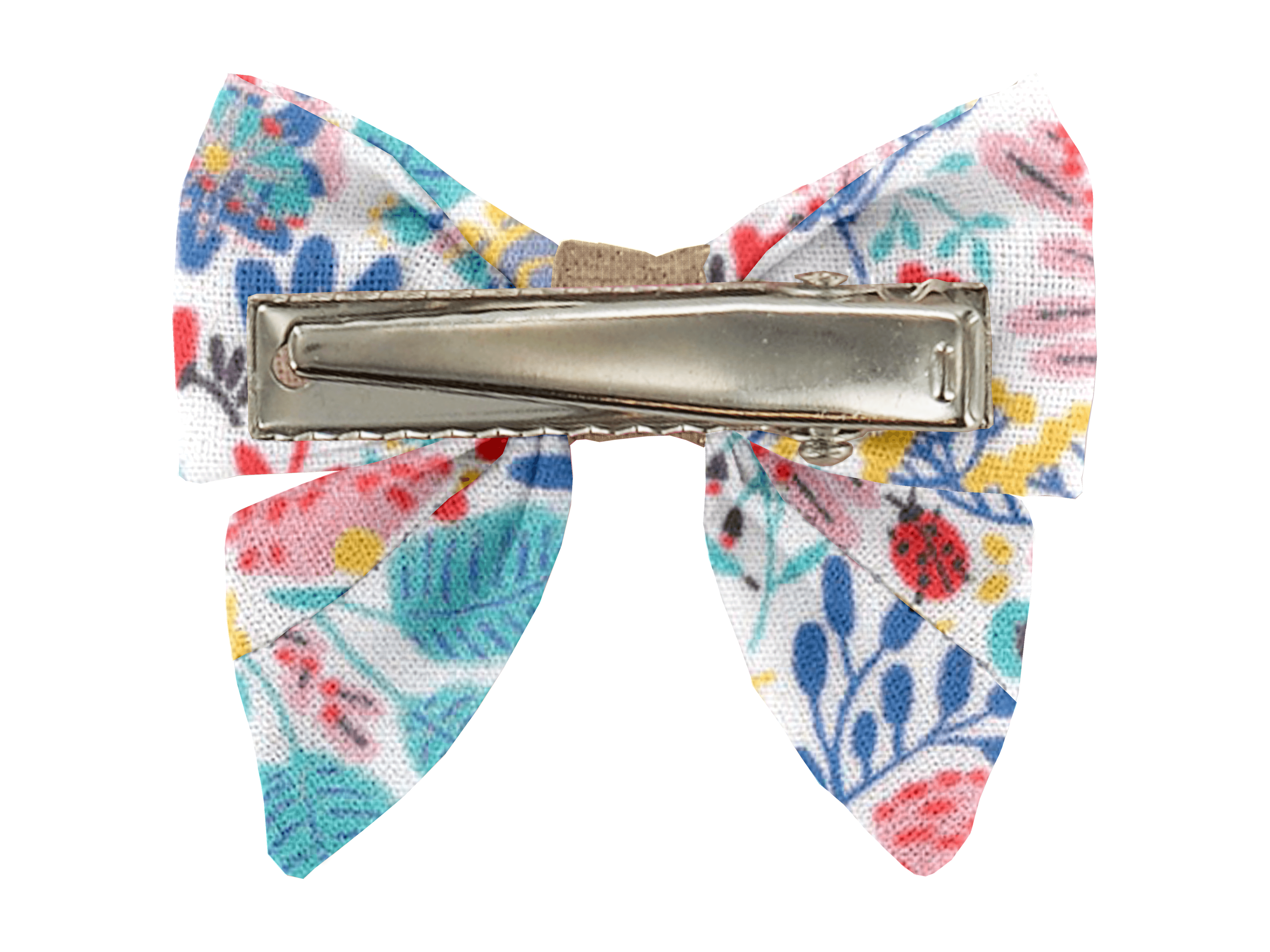 Barrette Mini Noeud Papillon Champêtre Bleuté