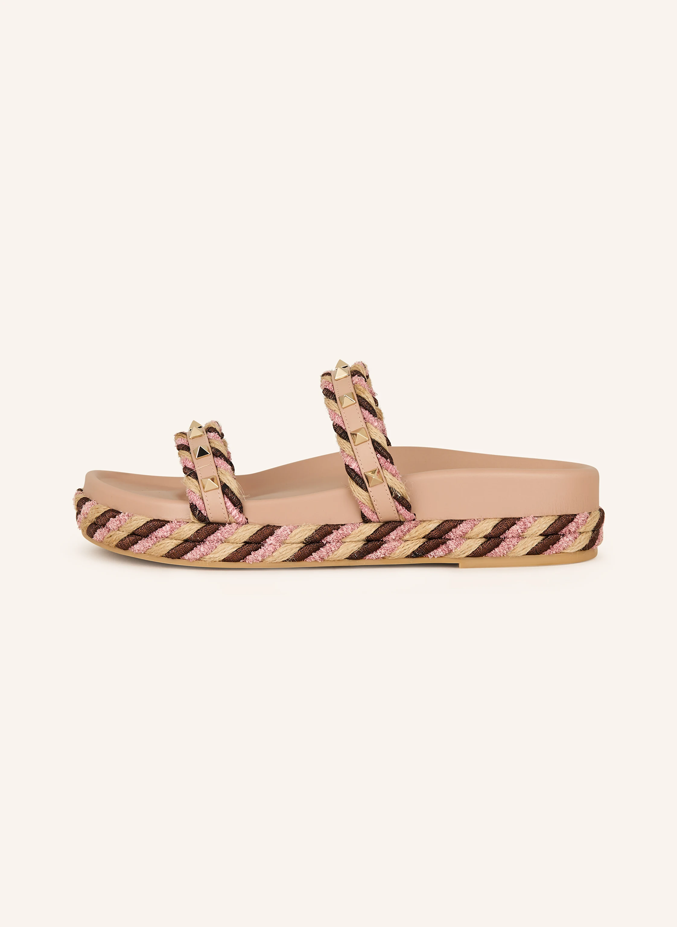 VALENTINO GARAVANI Pantoletten ROCKSTUD mit Nieten und Glitzergarn