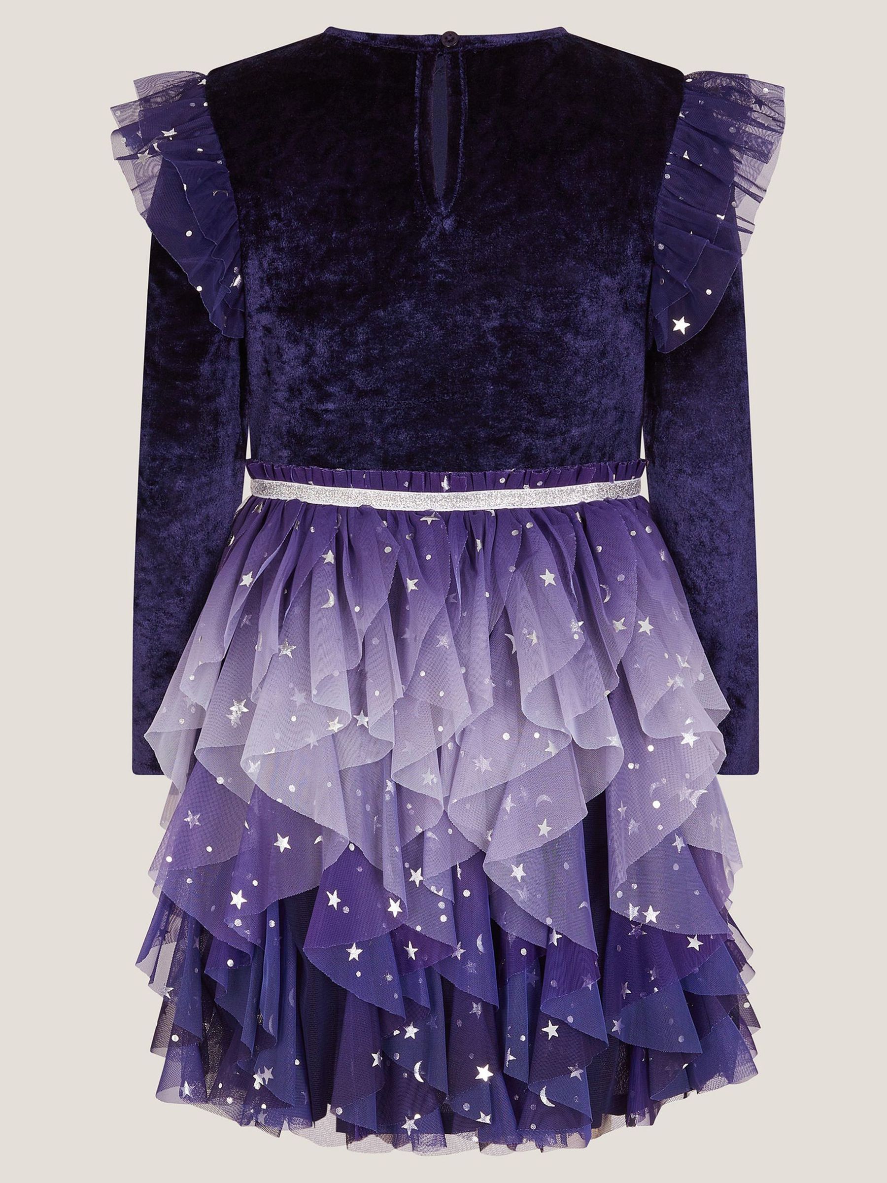 Monsoon Cosmic Velour Long Sleeve Disco Dress