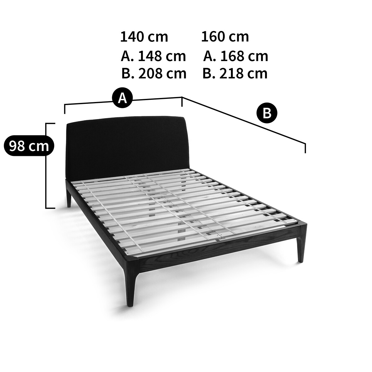 LA REDOUTE INTERIEURS<br>Cama com estrado de ripas e cabeceira Agura