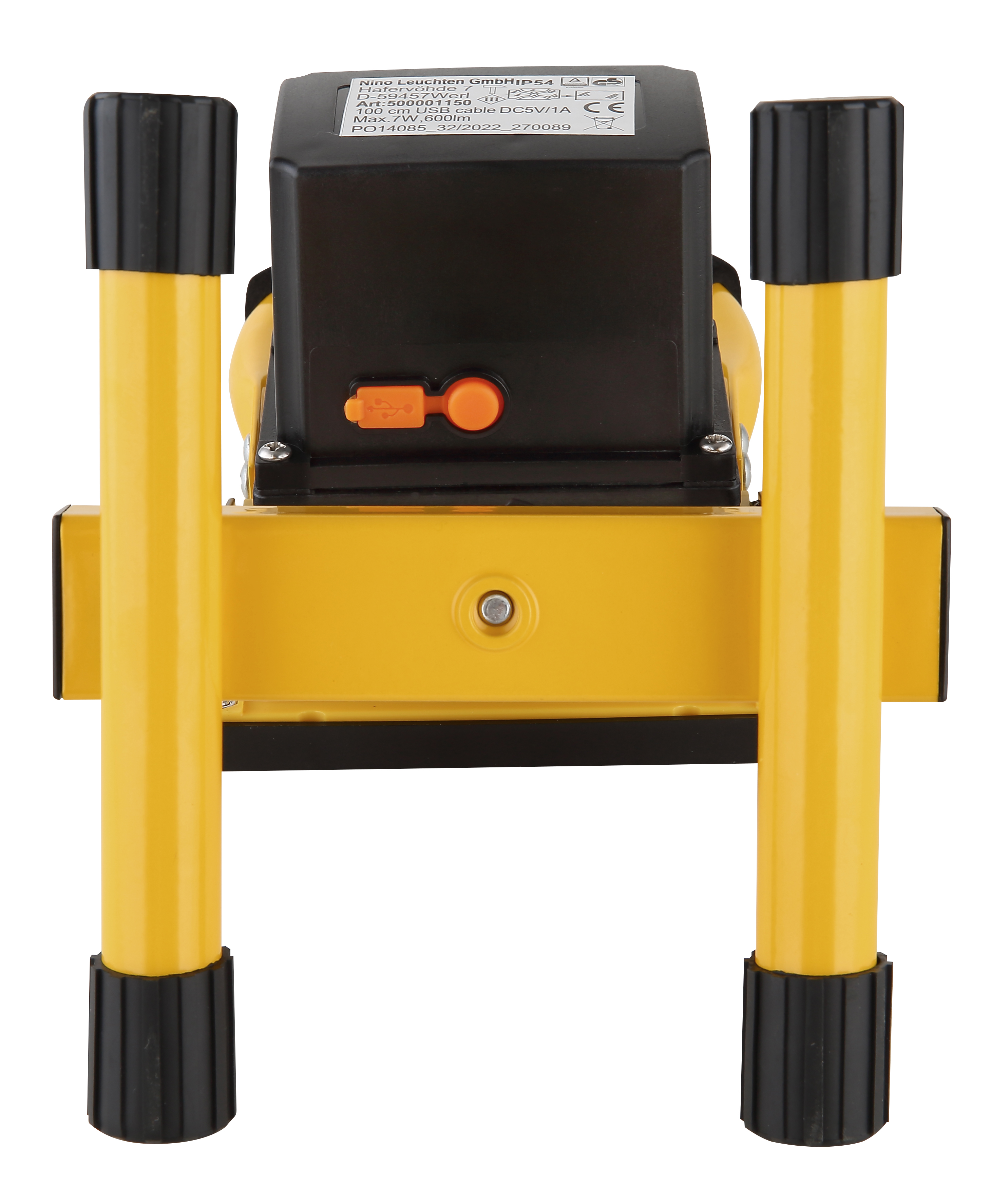 LED-Akku-Baustrahler - gelb-schwarz - 22,5 cm