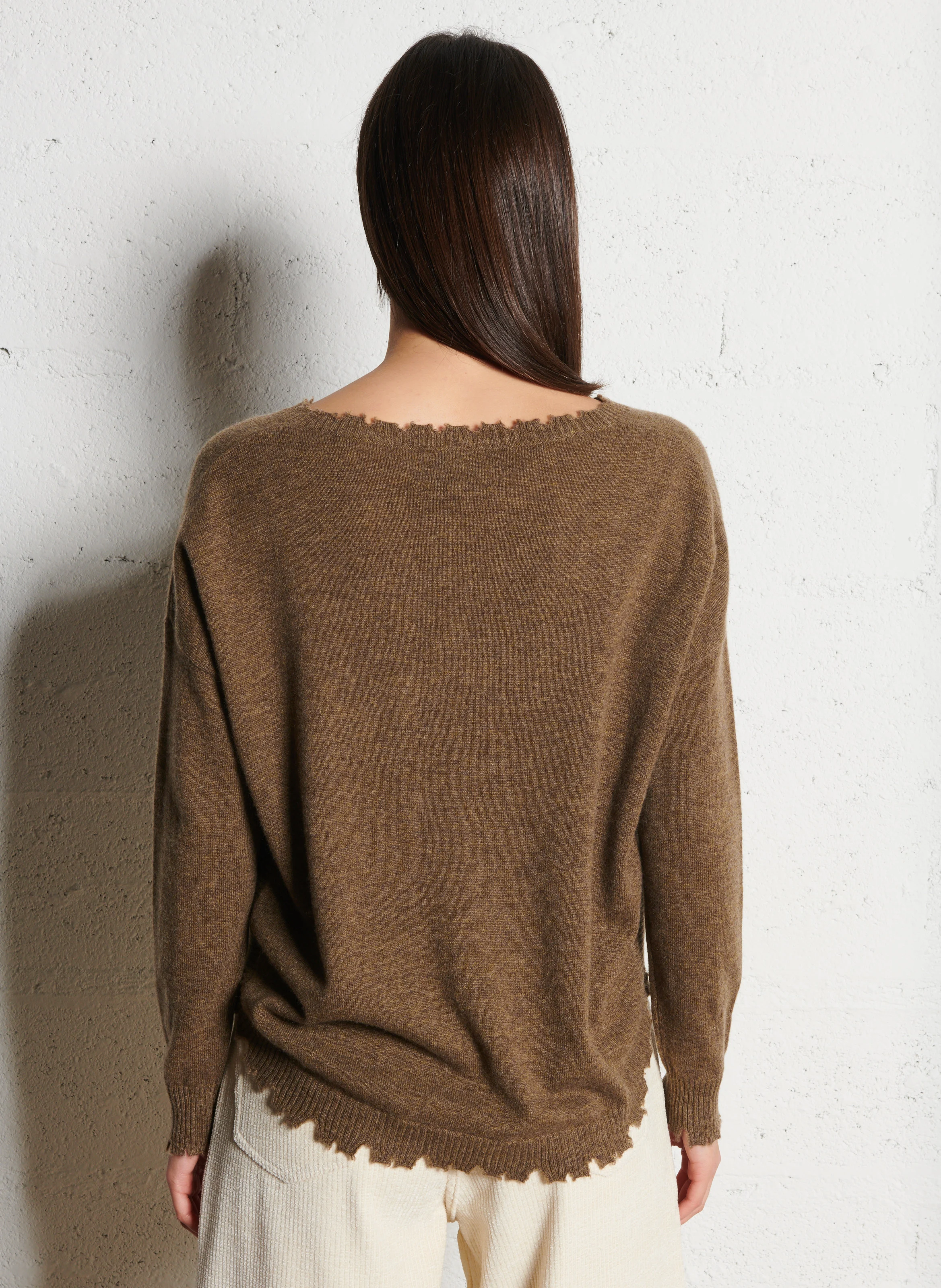 MELA - Pull oversize en cachemire maillé | Vert