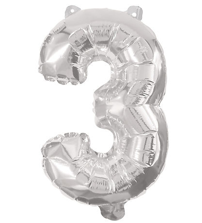 Decorata Party Folienballon - 95 cm - Nr. 3 - Silber