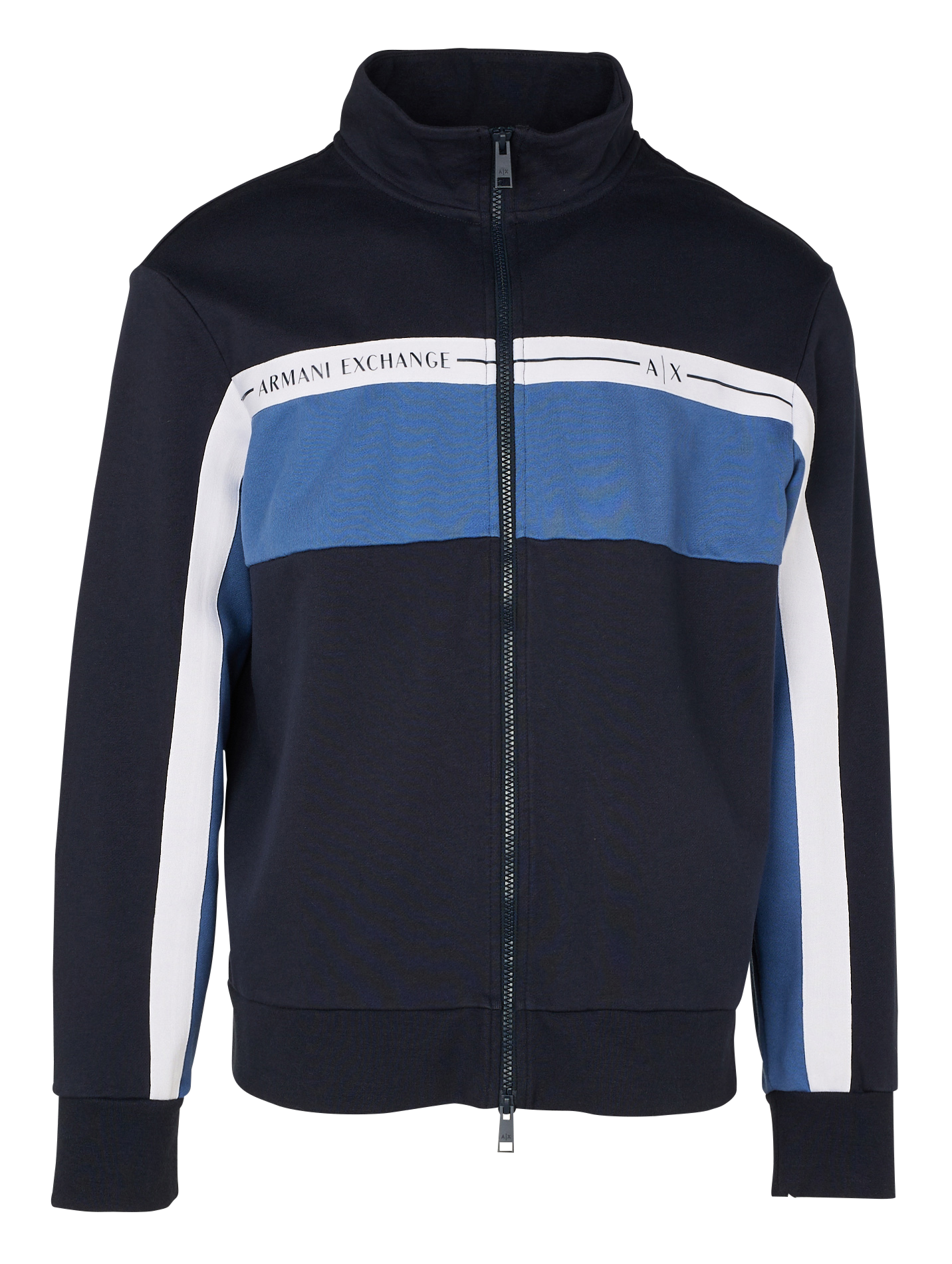 Sweat col montant en coton mélangé | Bleu