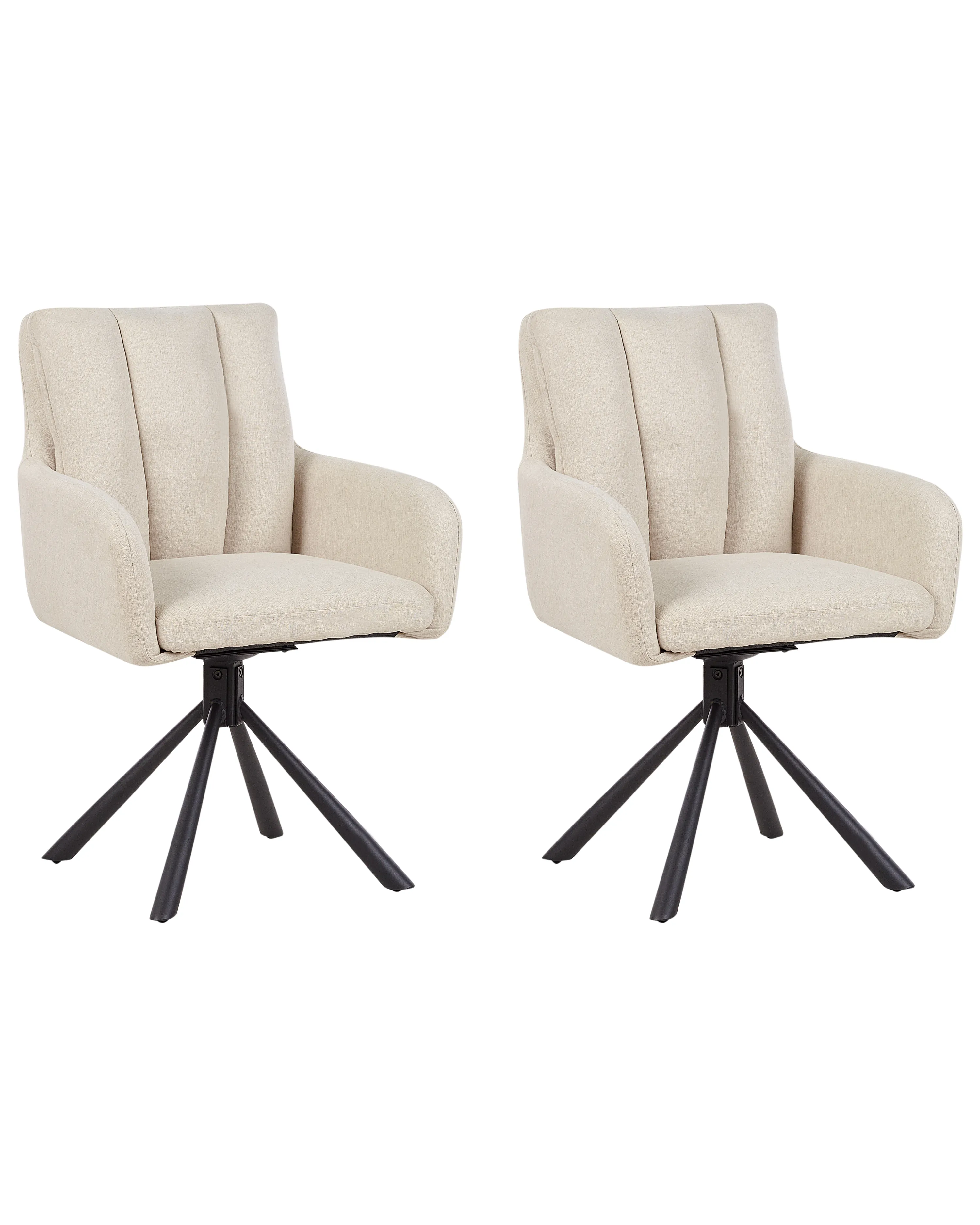 Set van 2 eetkamerstoelen draaibaar SARDOAL Beige