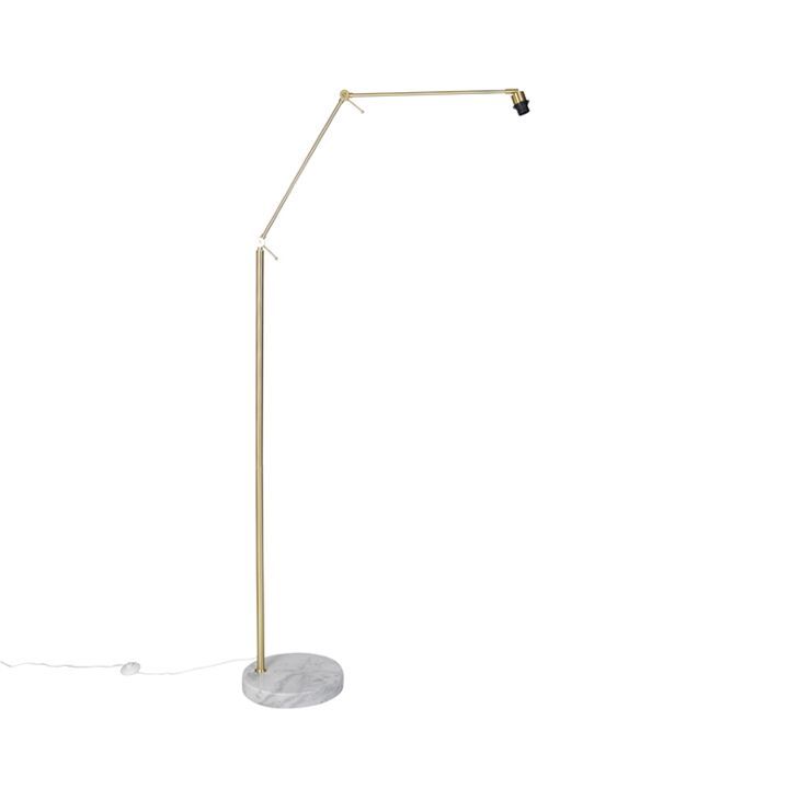 Moderne vloerlamp goud velours kap zwart 50 cm - Editor