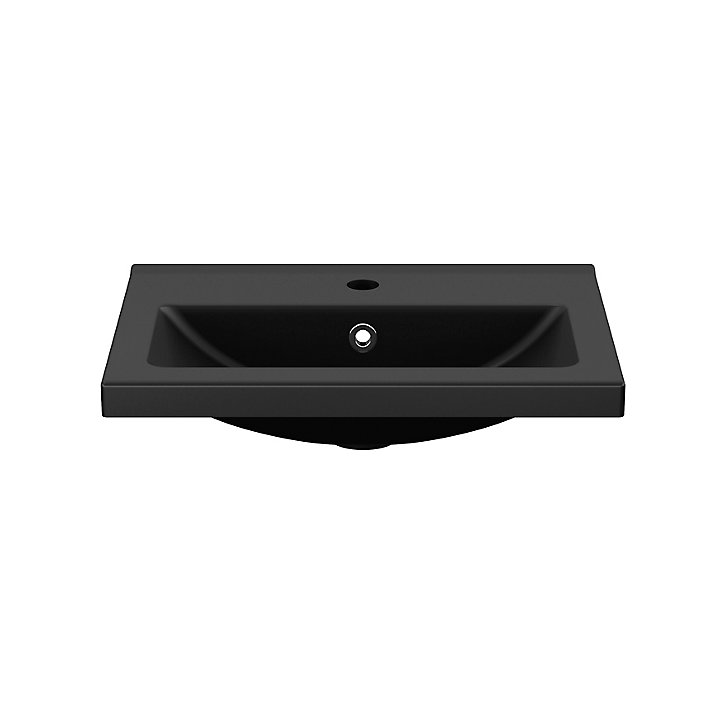 Plan vasque faible profondeur noir GoodHome Nira 50 cm