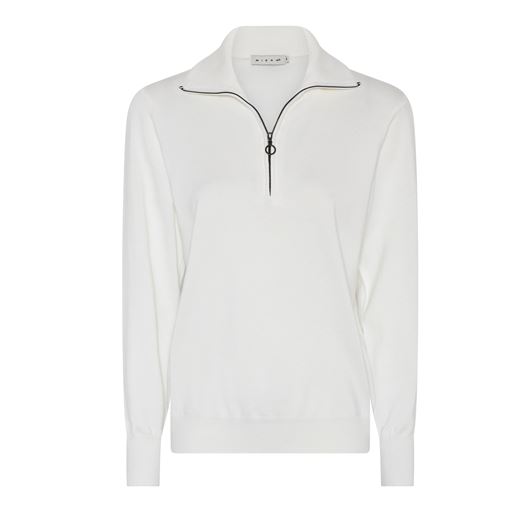 Micha Langærmet Striktrøje, Off White, XXL