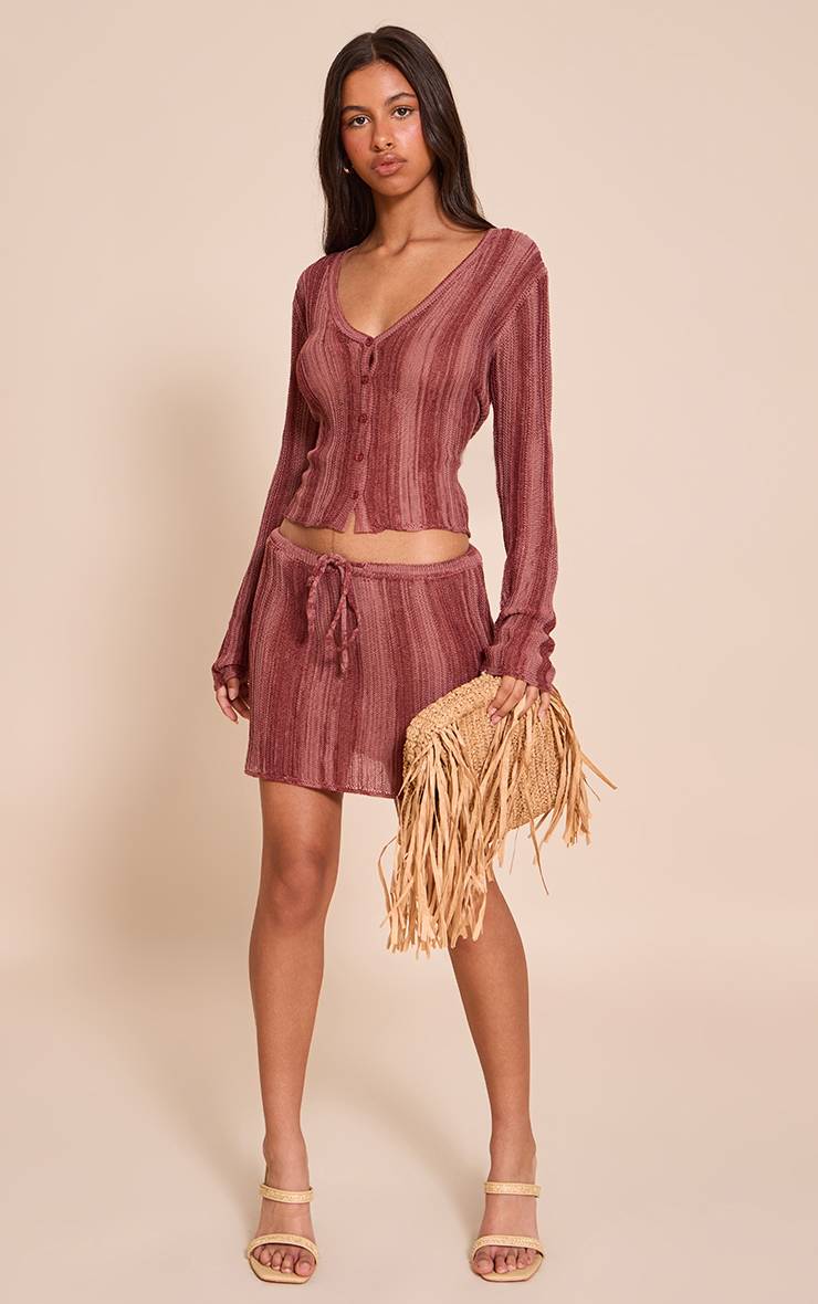Blush Rose Mini-jupe En Maille Rayée Petite