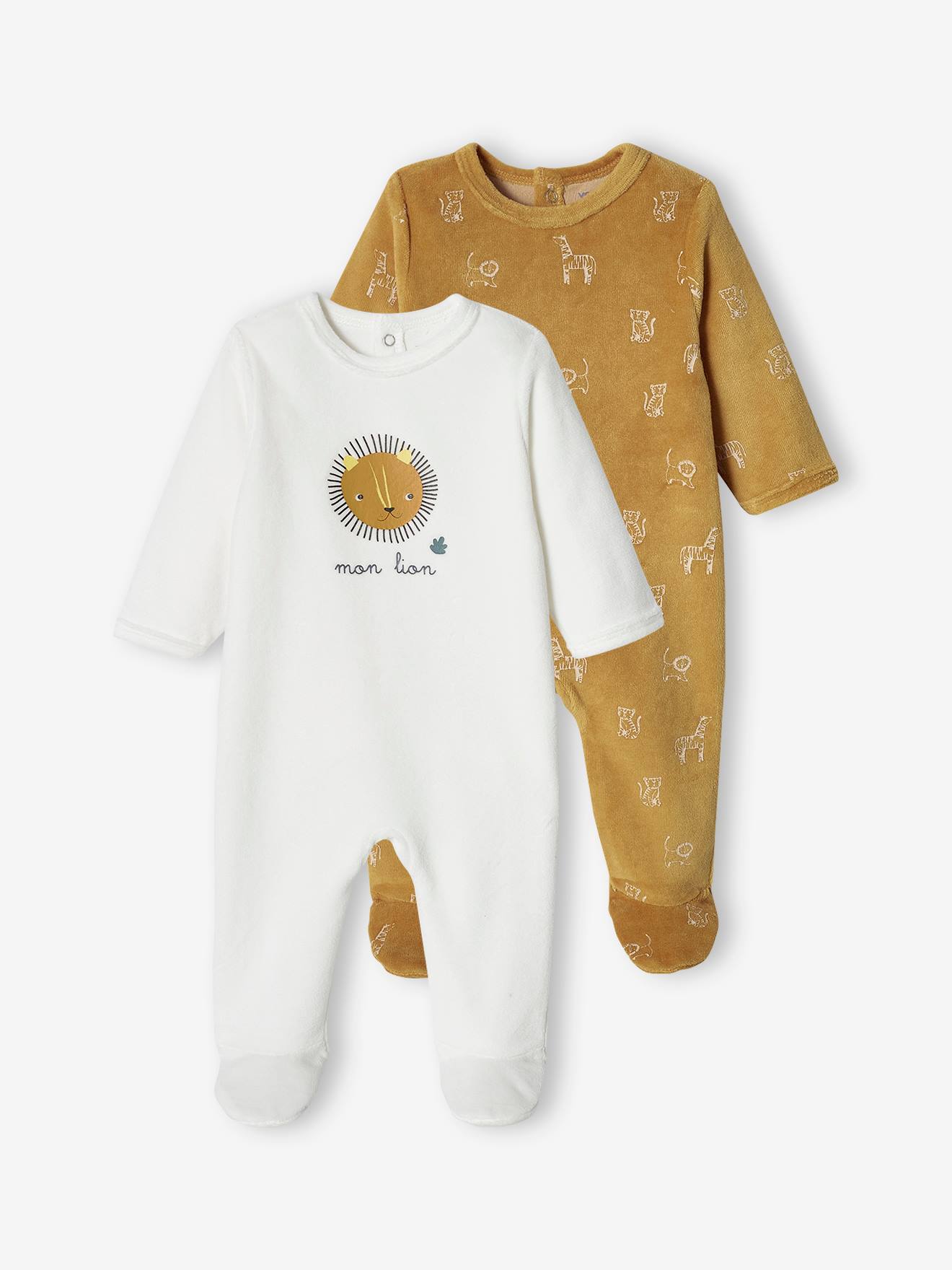 Conjunto com 2 macacões de veludo para bebê 