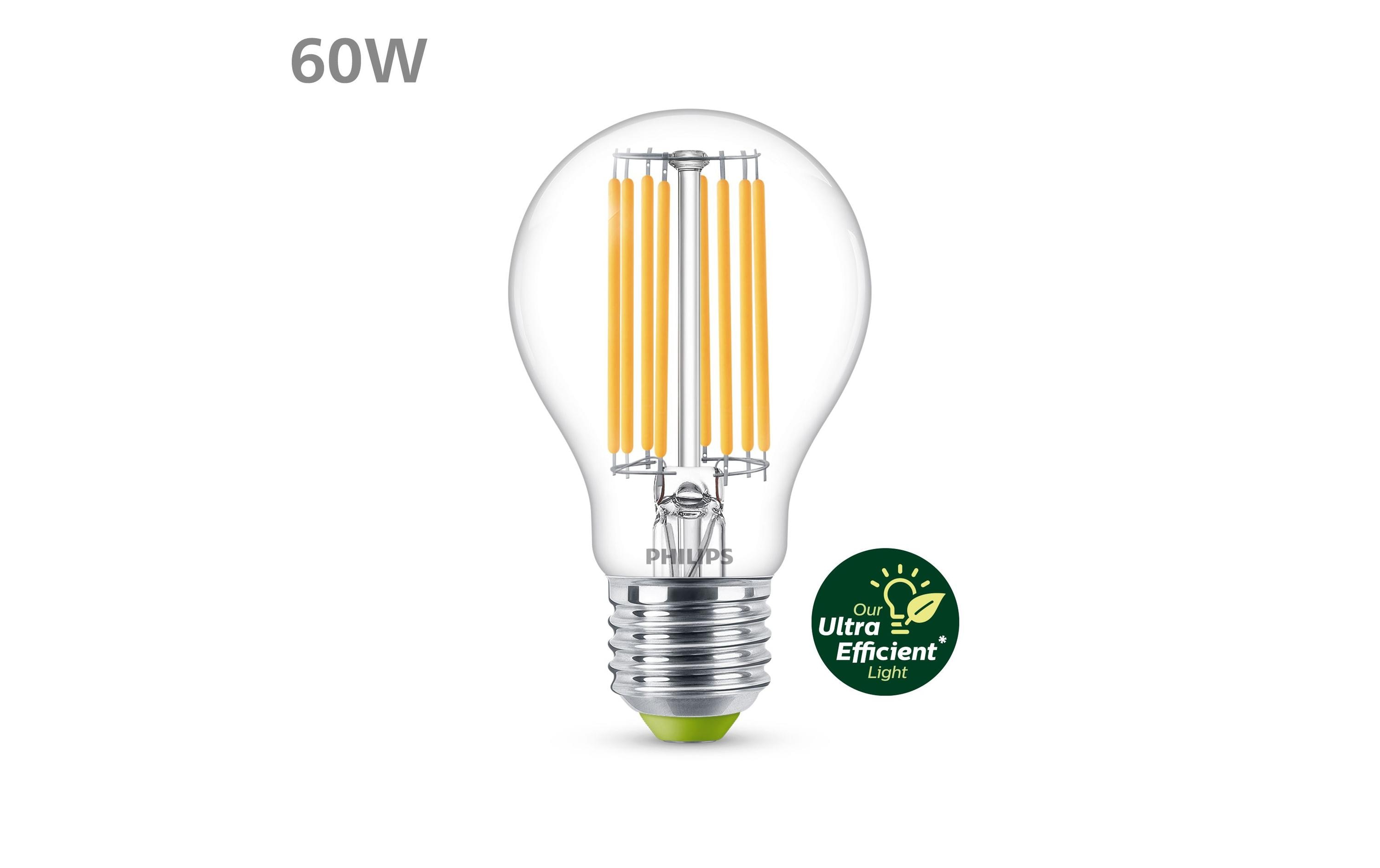 Lampe E27 LED, Ultra-Effizient, Warmweiss, 60W ErsatzWarmweisses LED-Leuchtmittel A60 mit klarem Glas