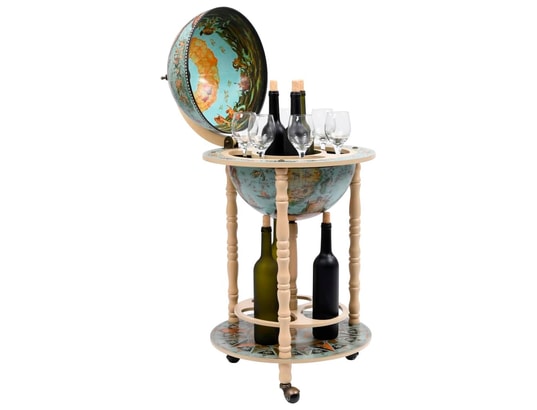 VIDAXL - Bar sous forme de globe bois d'eucalyptus bleu