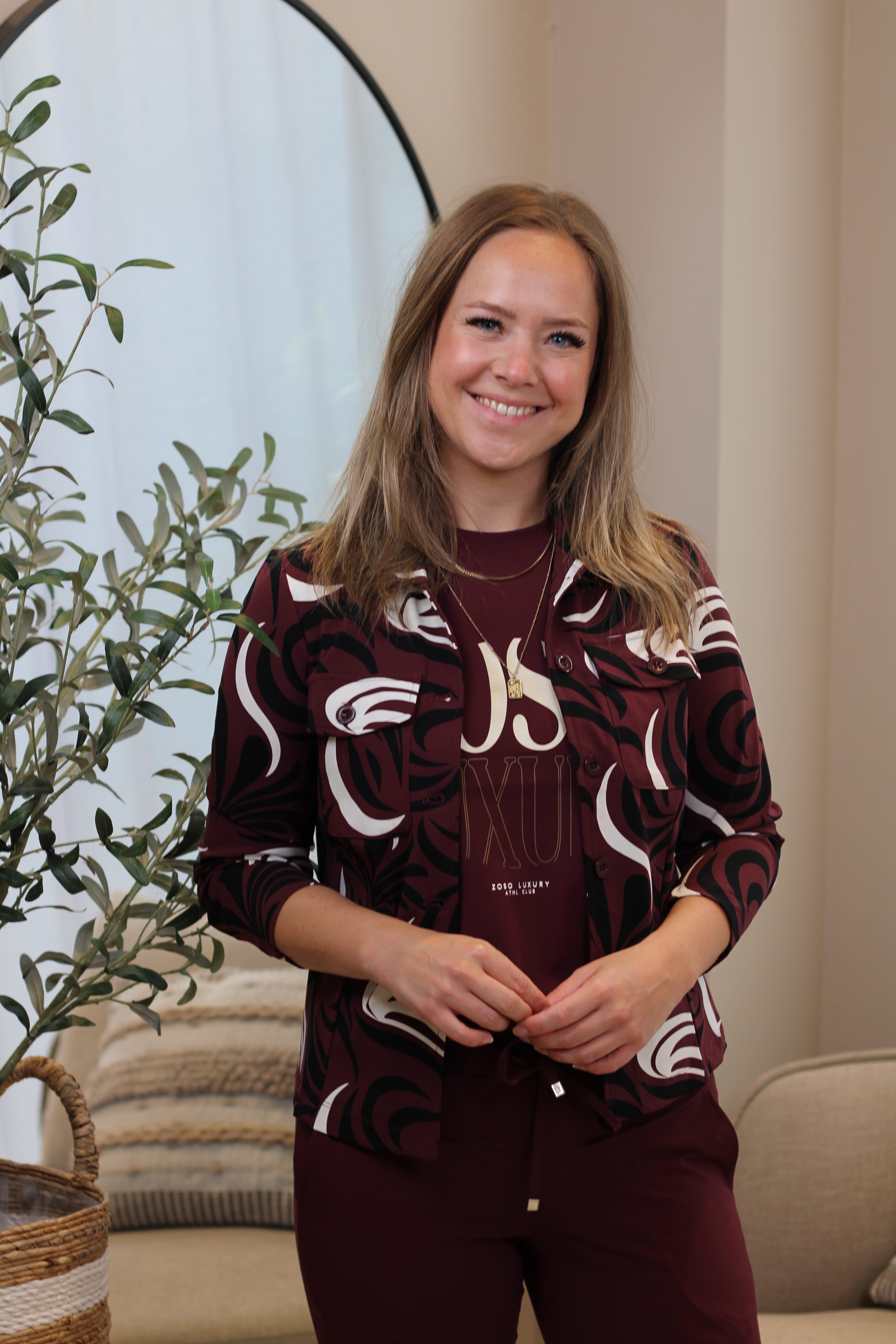 Zoso - Lauren Printed Travel Jacket - Bordeaux
