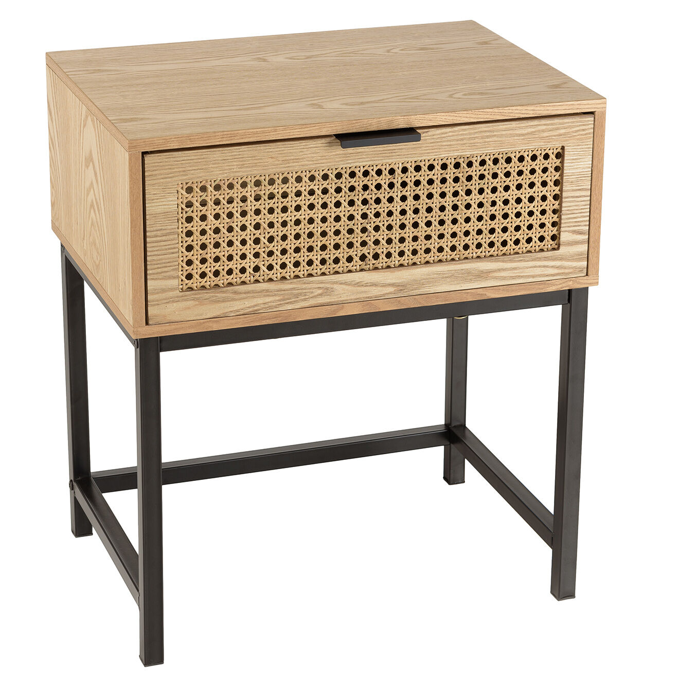 Macabane Chevet 1 tiroir rotin Marceau - 48x34x55 cm
