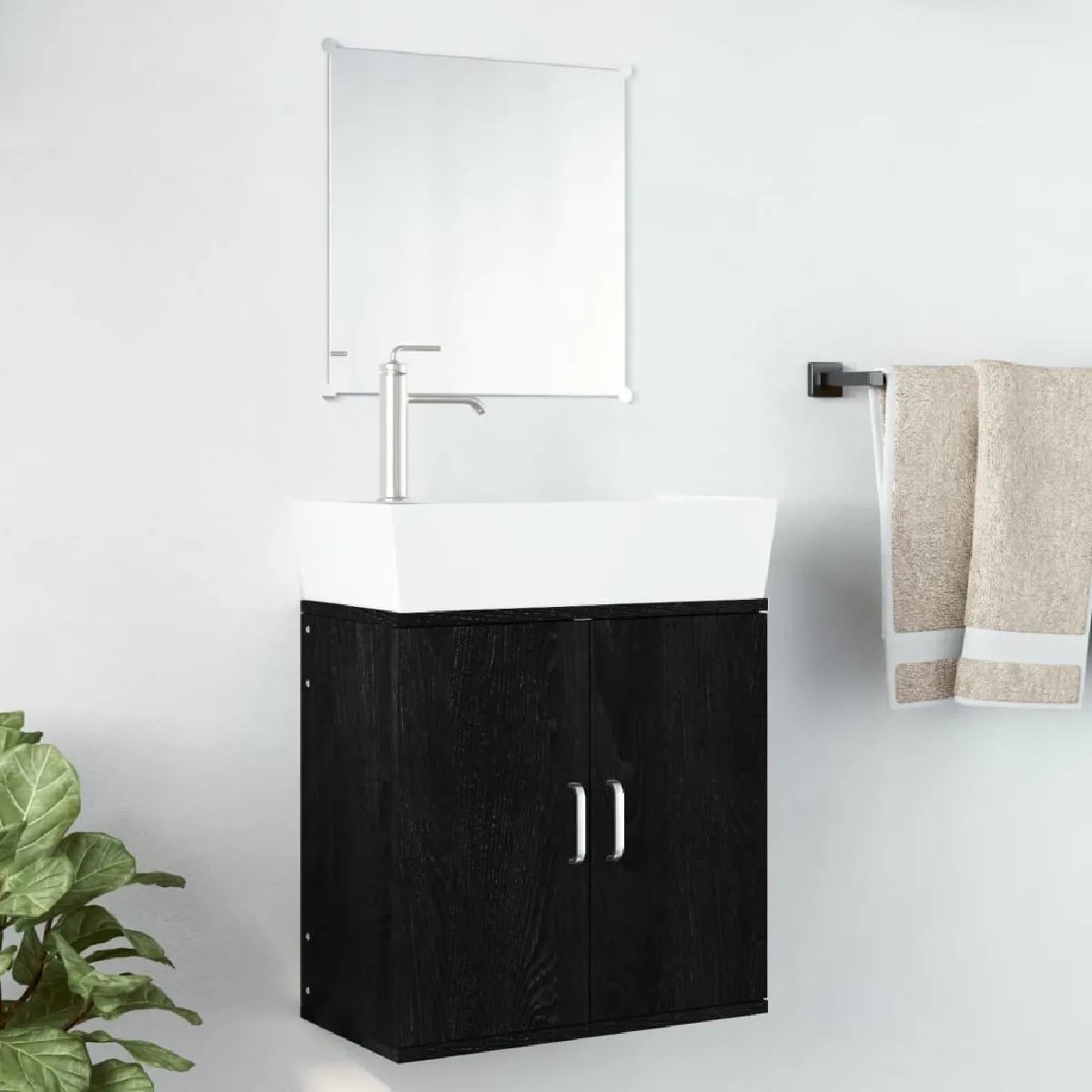 vidaXL Ensemble Meubles Salle de Bain 2 pcs - Noir