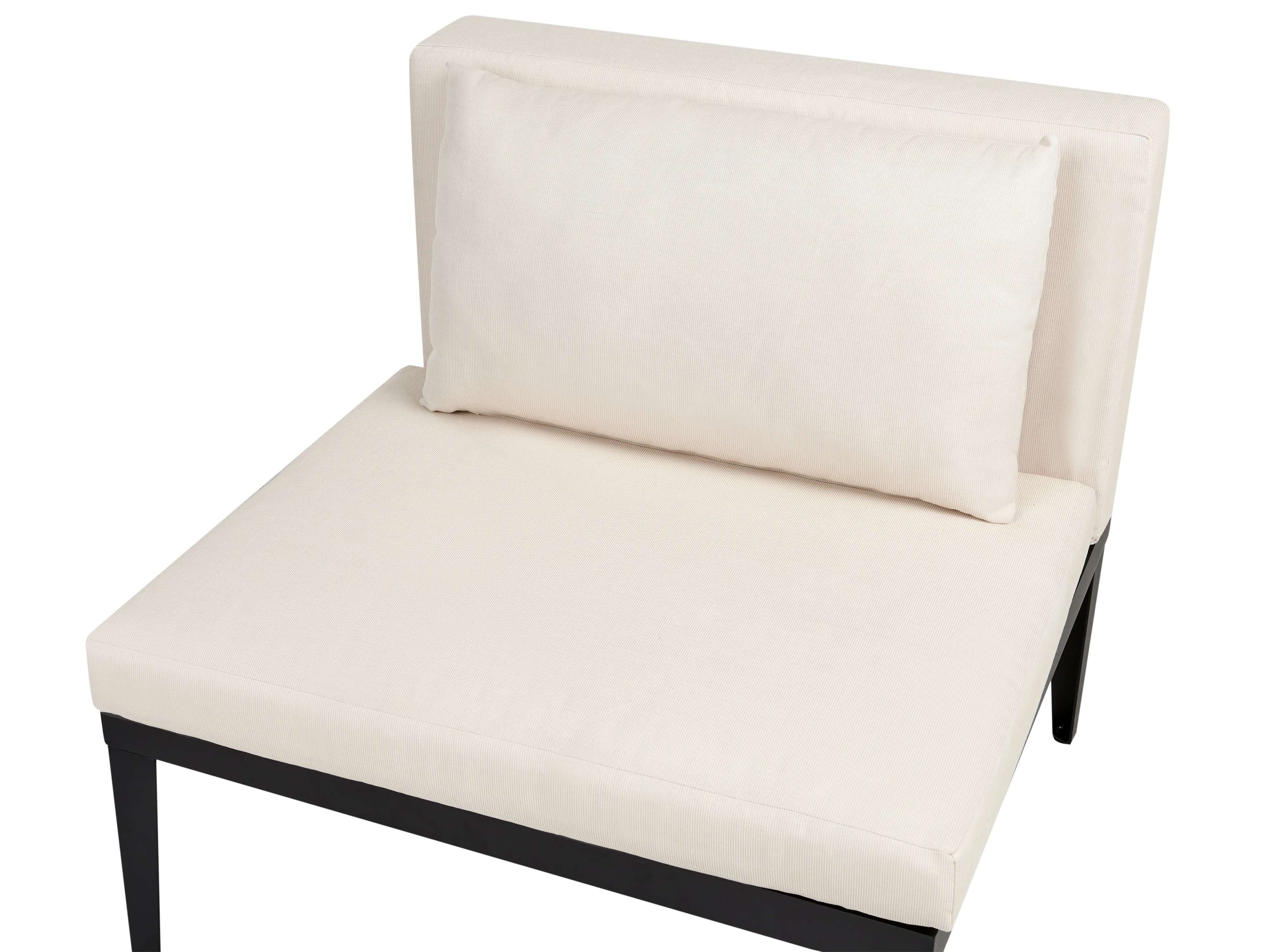 Loungeset met tafel en ottomaan 4-zits BRACCIANO rechtszijdig Gecertificeerd acaciahout Lichtbeige