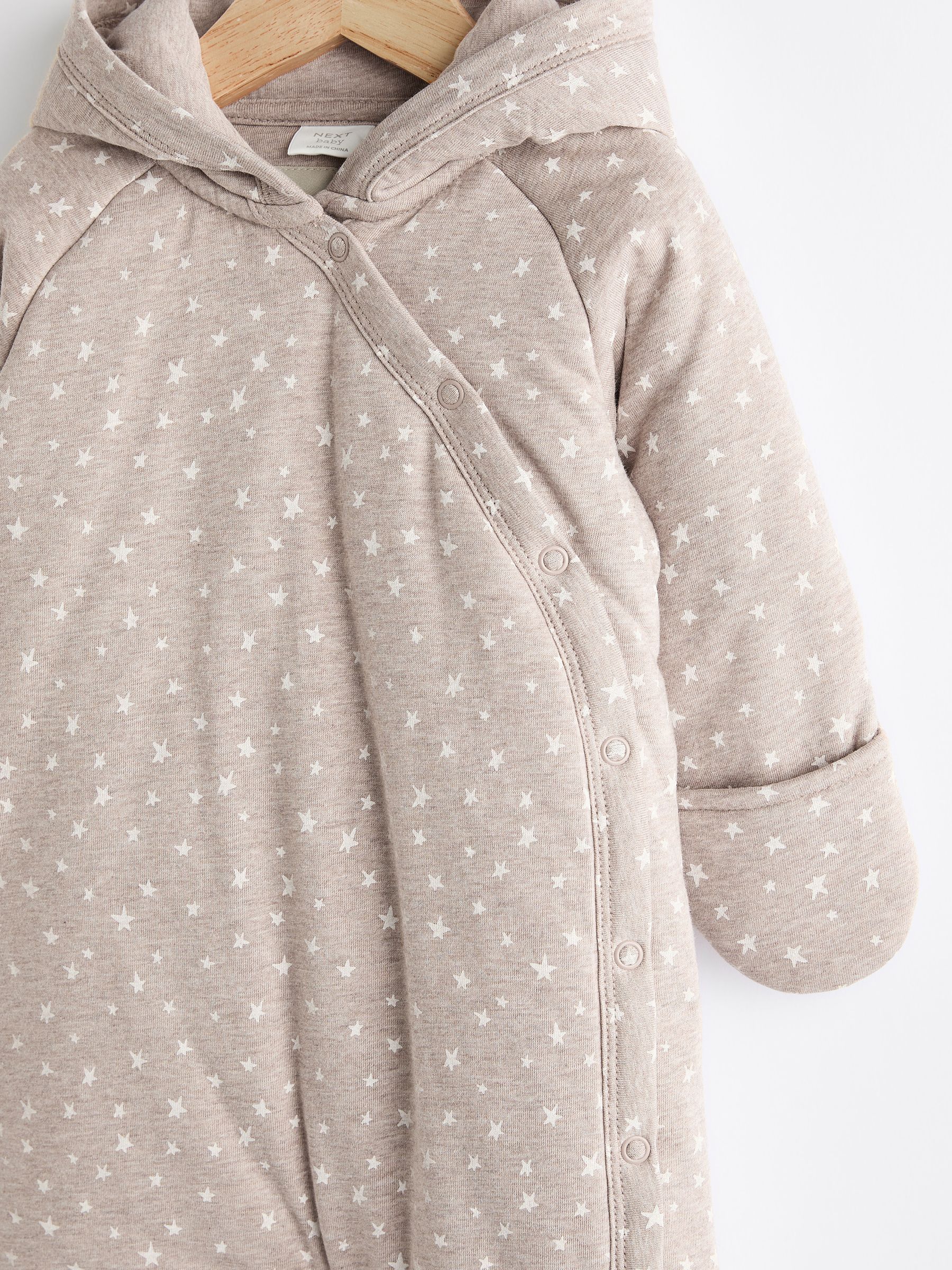 Chocoladebruin ster - Jersey wikkel baby kinderwagenpak met capuchon