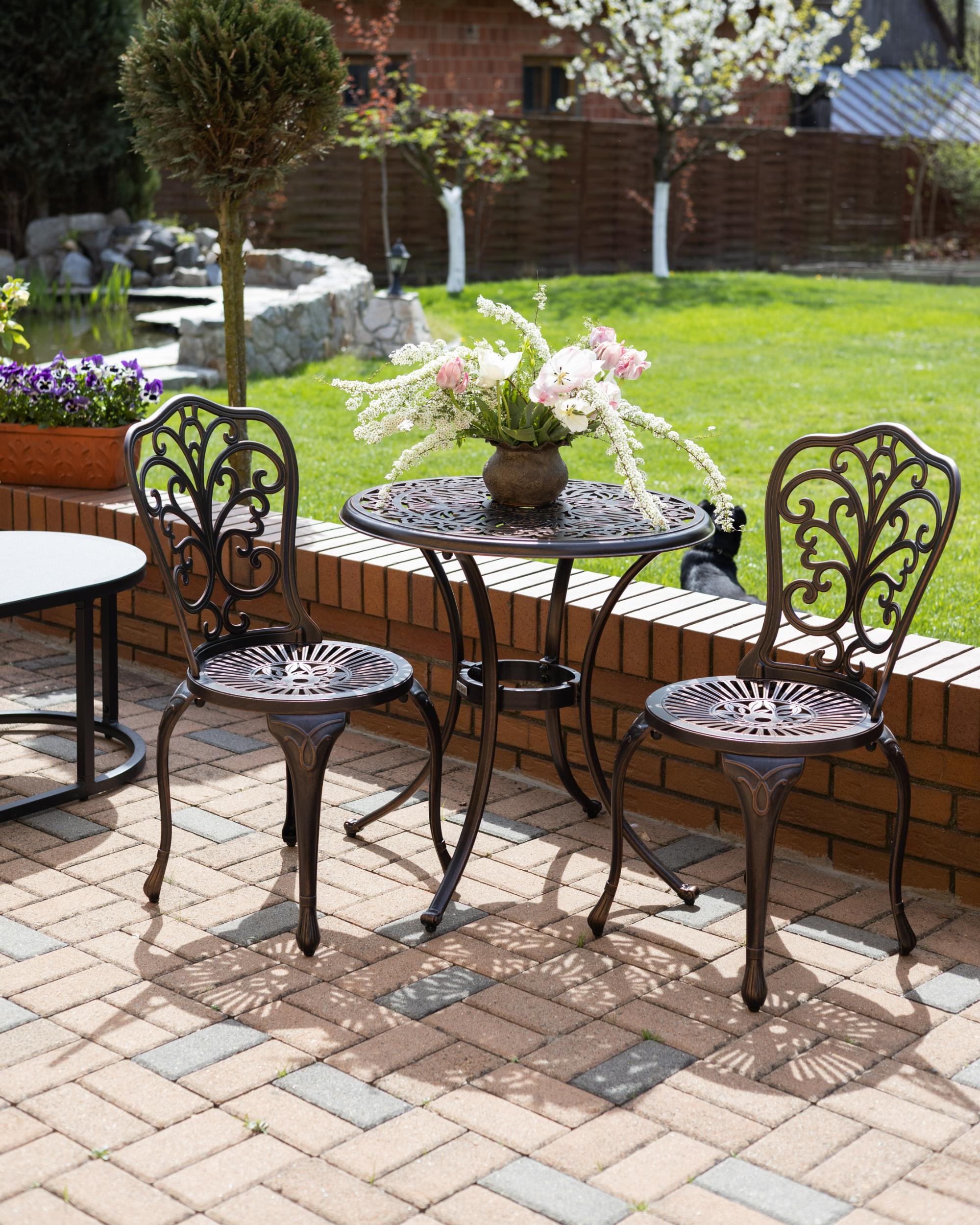 Set van 2 tuinstoelen TRIORA Metaal Bruin