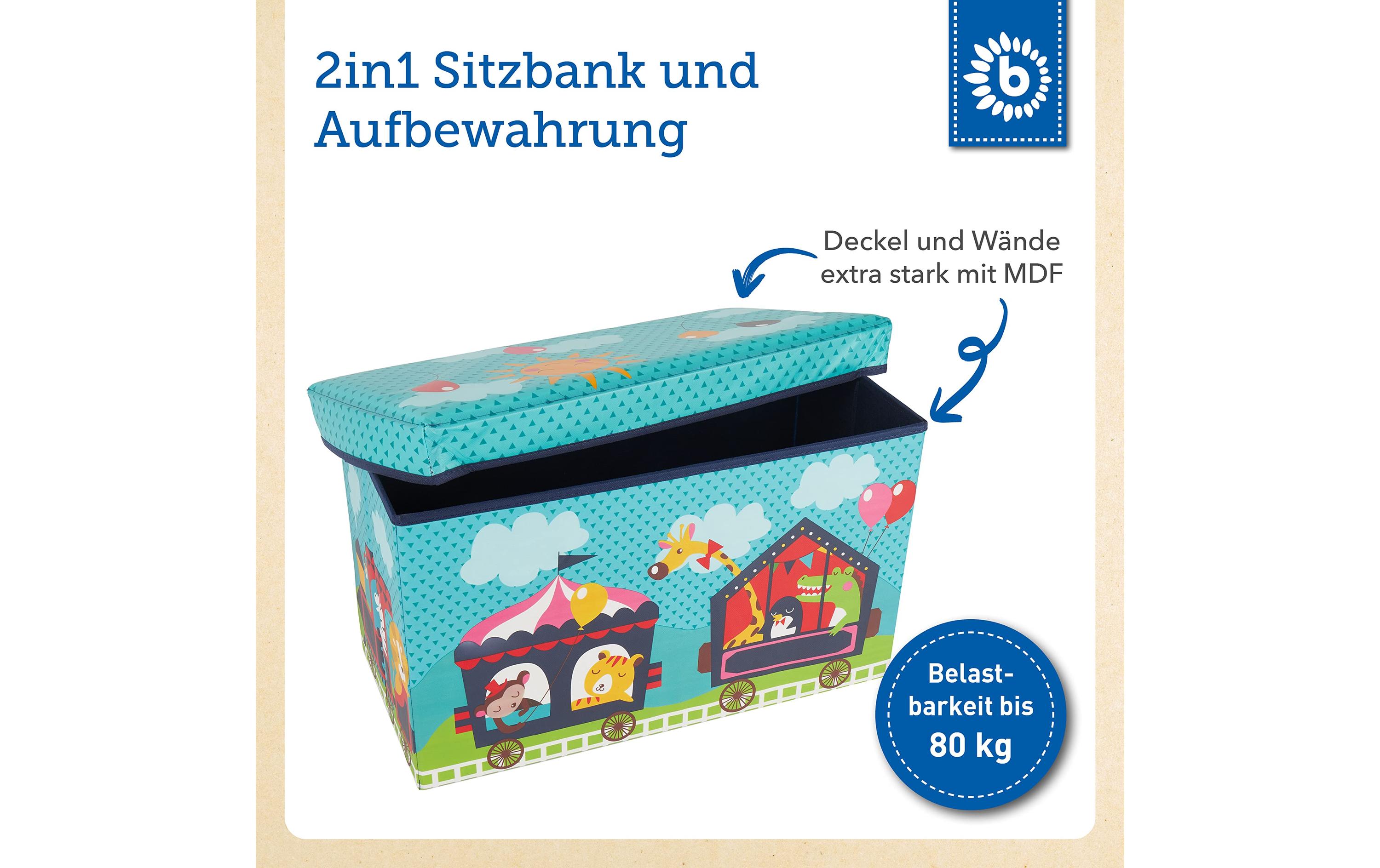 2in1 Aufbewahrungsbox und Bank ZirkusAufbewahrungsbox mit Deckel