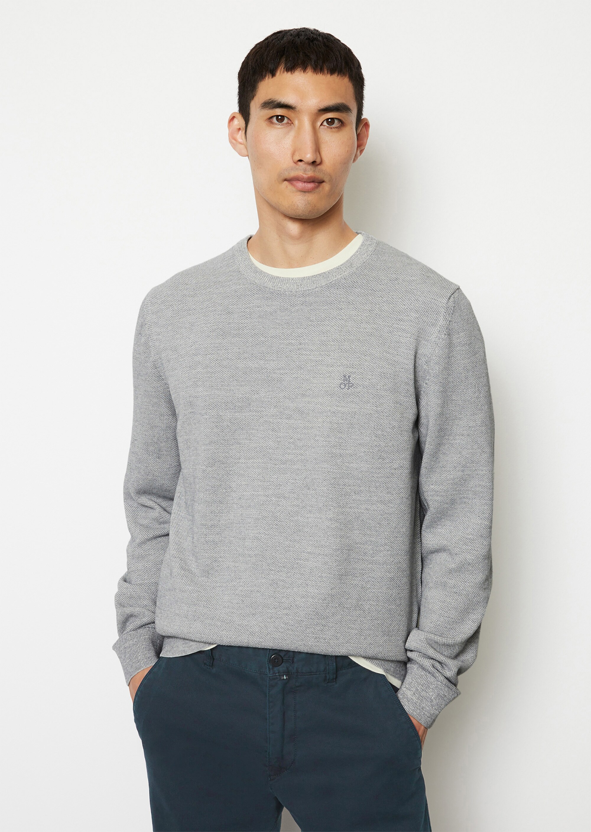 Pullover regular mit feiner Piqué-Struktur