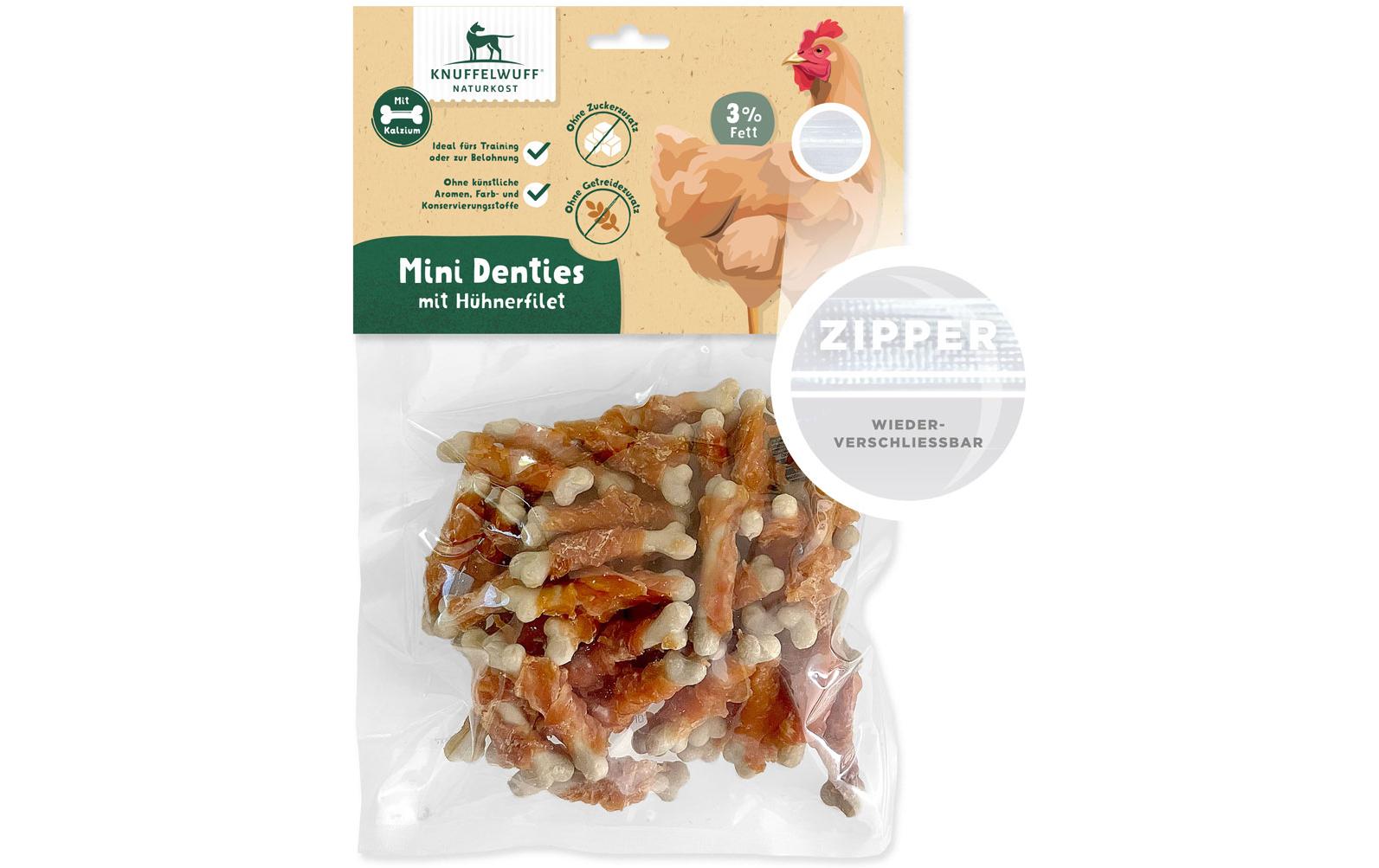 Kausnack Mini Denties mit Hühnerfilet 500 gKausnack für Hunde