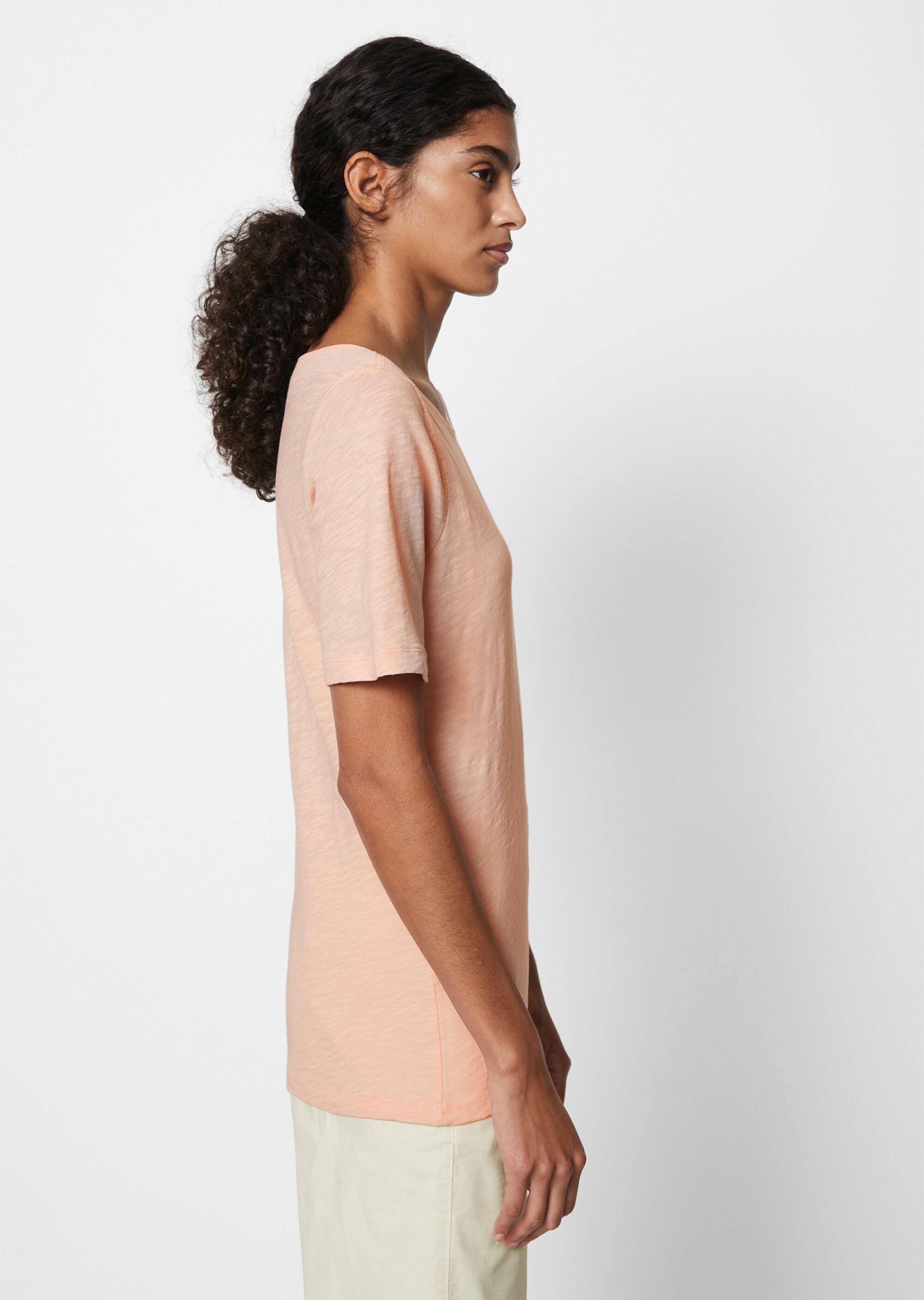 U-Boot-T-Shirt regularaus softem Slub-Jersey