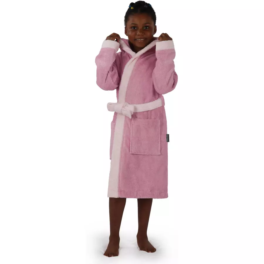 normani Kinder Bademantel aus Bio-Baumwolle Elounda Rosa