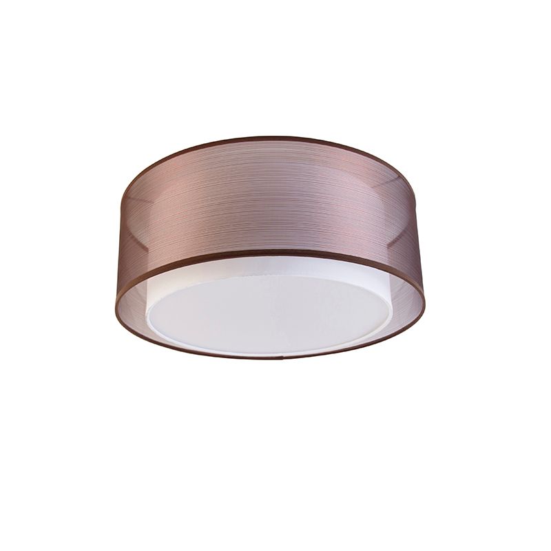 Moderne plafonnière bruin met wit 50 cm 3-lichts - Drum Duo
