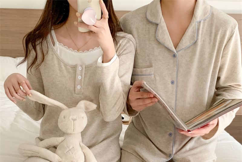Tanee - Bijpassende effen pyjamatop / broek / jurk / set voor koppels