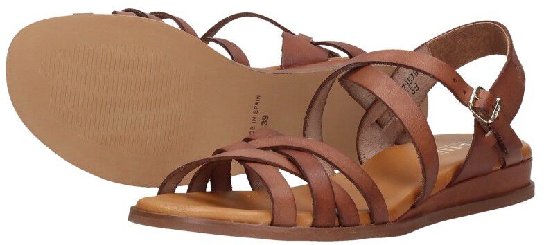Red Rag Sandalen Plat cognac