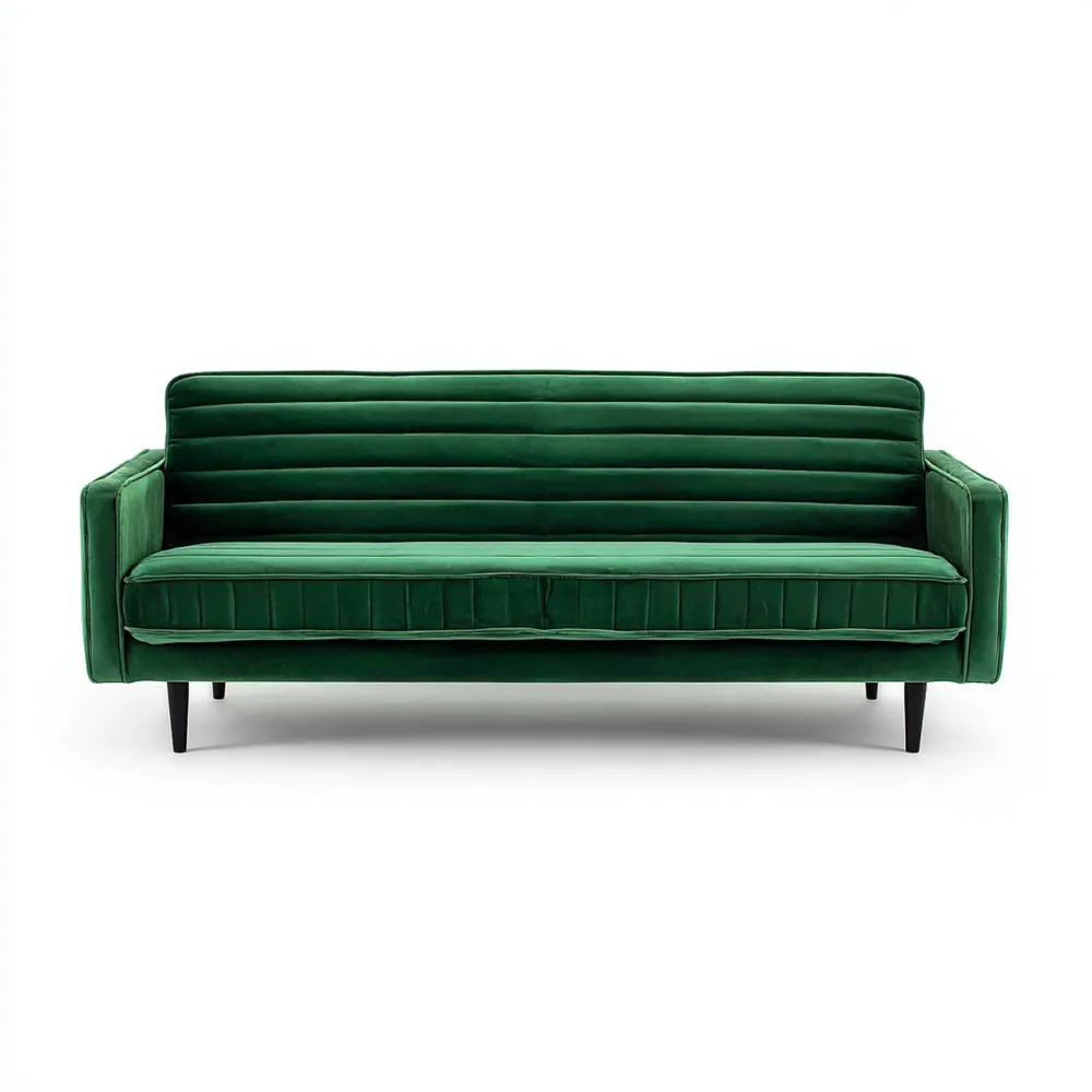 2-Sitzer-Sofa Samtbezug 150x85x75 cm – Dunkelgrün – Modernes Design