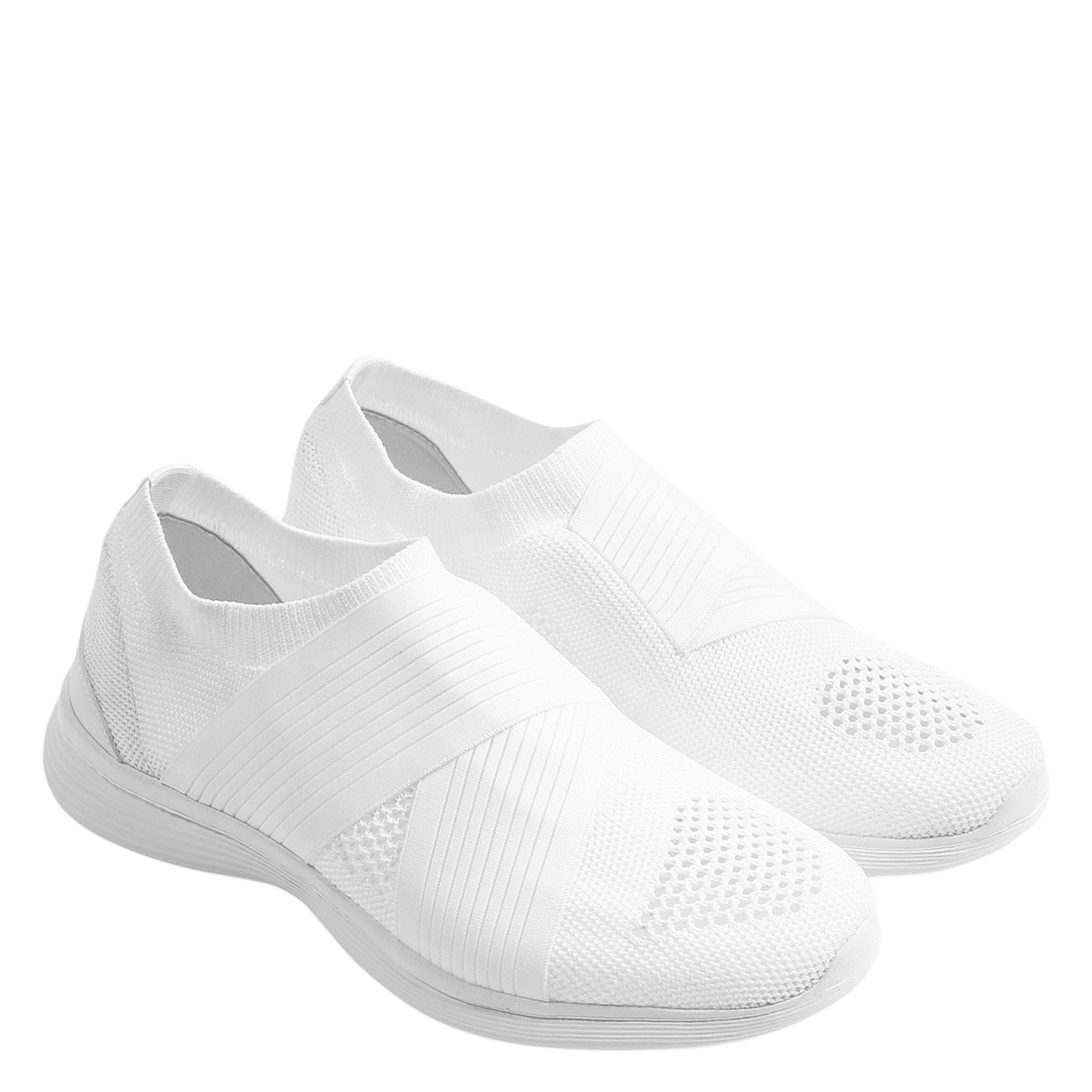 DANCE - Baskets basses slip-on en maille tricotée recyclée | Blanc