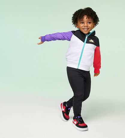 Nike Tr?ningss?t - Cardigan/Bukser - Blåcked - Sort/Multifarvet