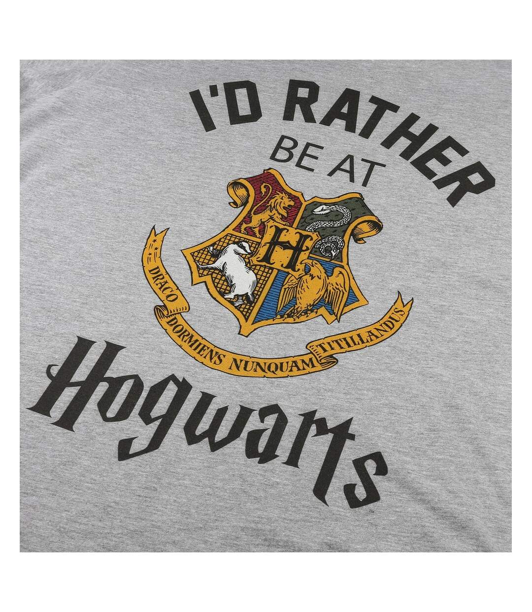Harry Potter - Chemise de nuit I'D RATHER BE AT HOGWARTS - Femme (Gris chiné) - UTTV930