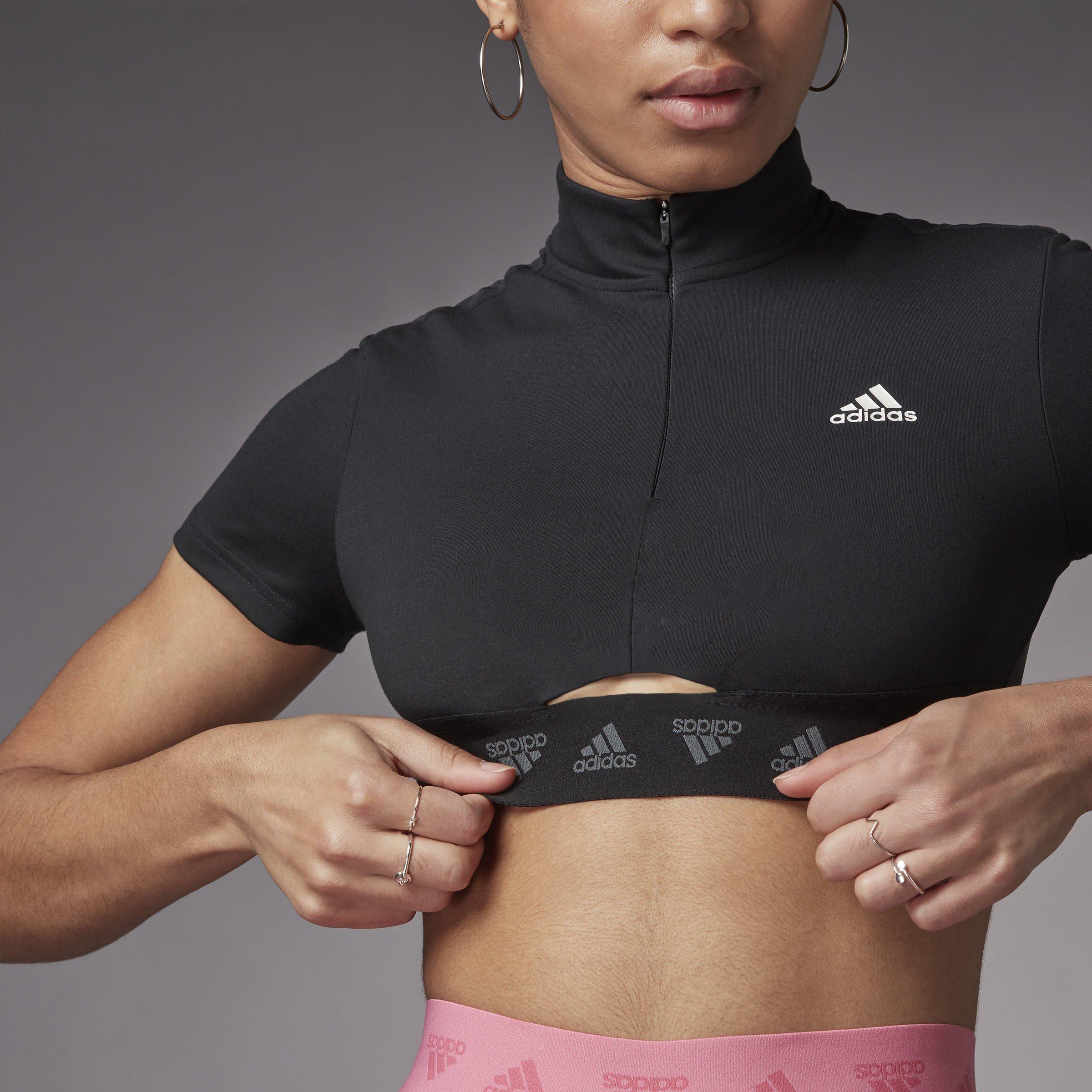 adidas Hyperglam Quarter Zip Crop Top Womens