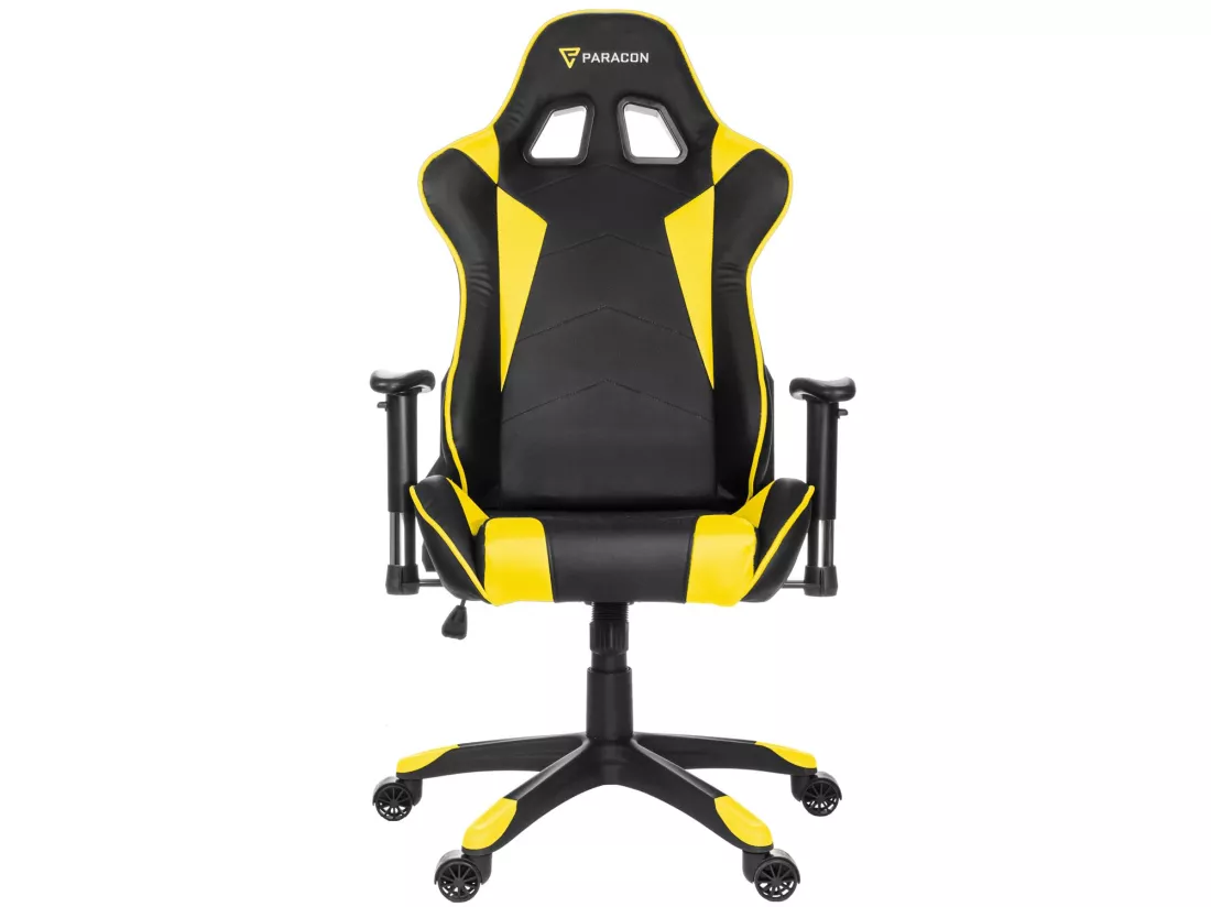 Paracon Knight Fauteuil de gamer avec oreiller cervical et soutien lombaire, jaunes.