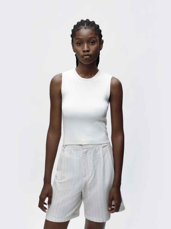 Blusa básica de malha - Branca