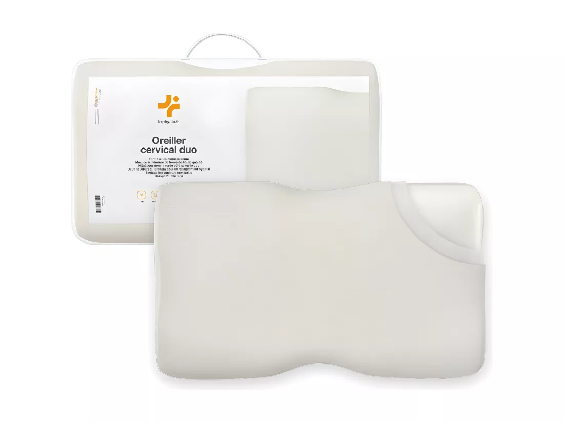 Oreiller Ergonomique Cervical - Deux hauteurs différentes - 60x35x12 - DUO PREMIUM
