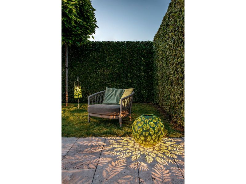 STT Laterne Solar Antic Ball Bamboo, Ø 30 cm, Grün Solarleuchte zum Aufstellen