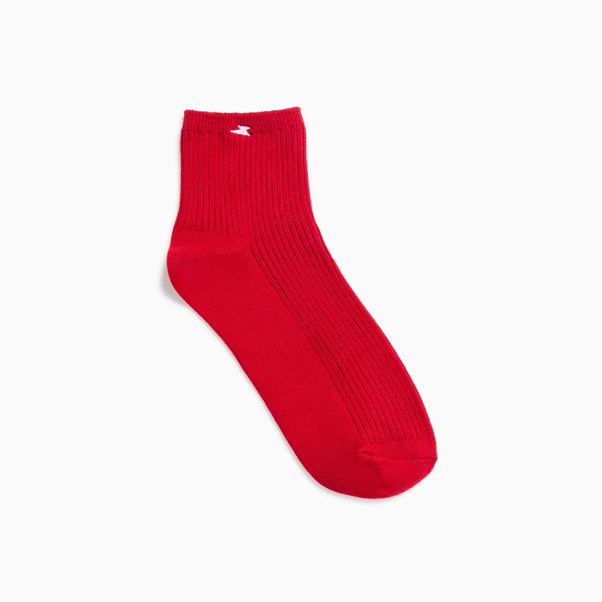 Chaussettes-Chaussettes courtes Amy rouges côtelées