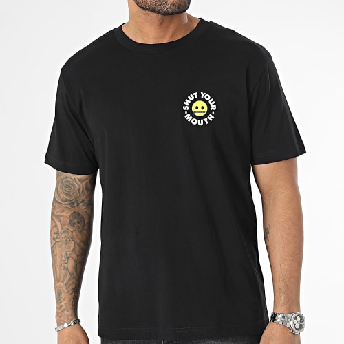 Tee Shirt Oversize Large Shut Your Mouth Noir