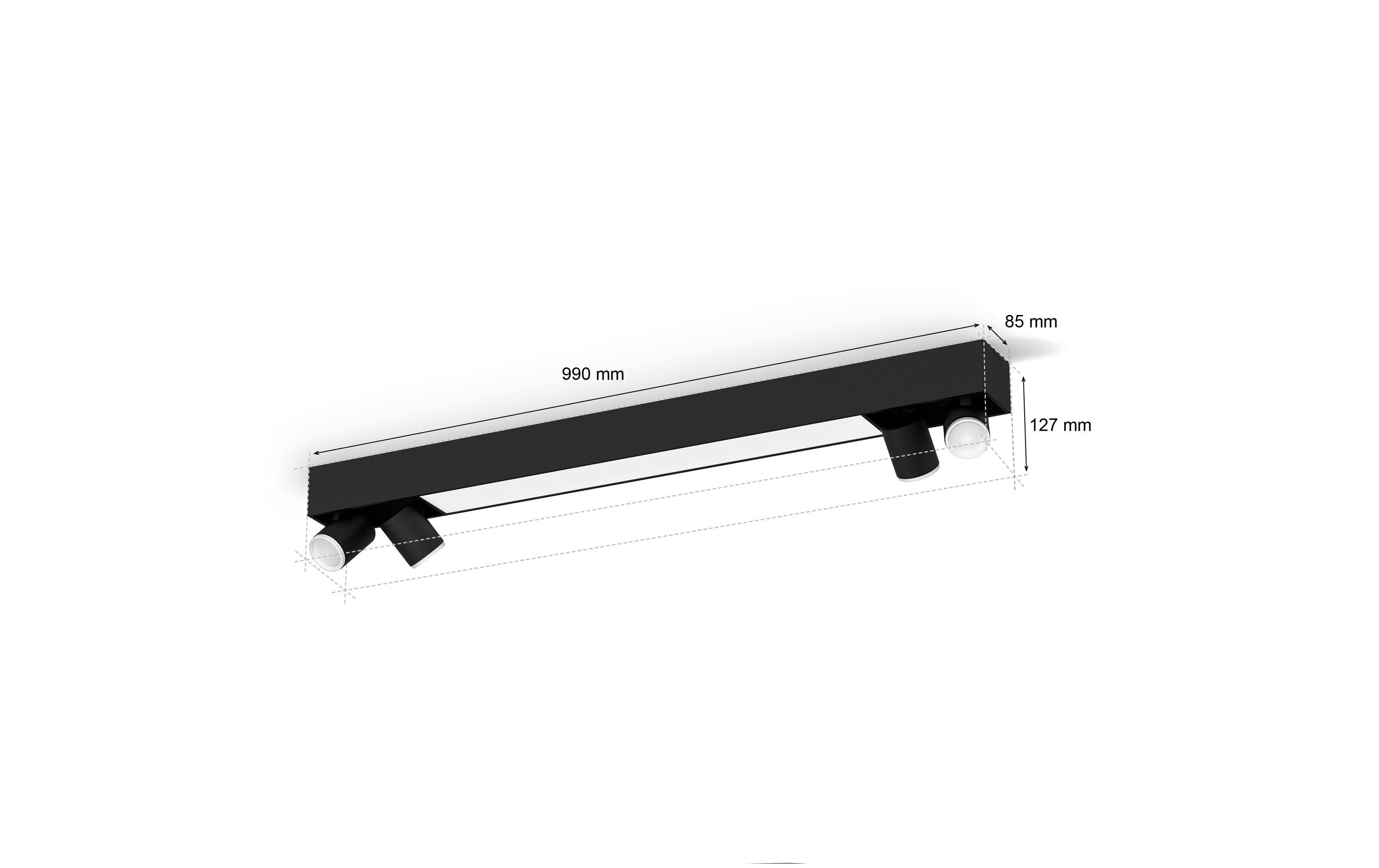 White & Color Ambiance Centris 4-Deckenspot Schwarz<br>Smarte Beleuchtung für jeden Raum